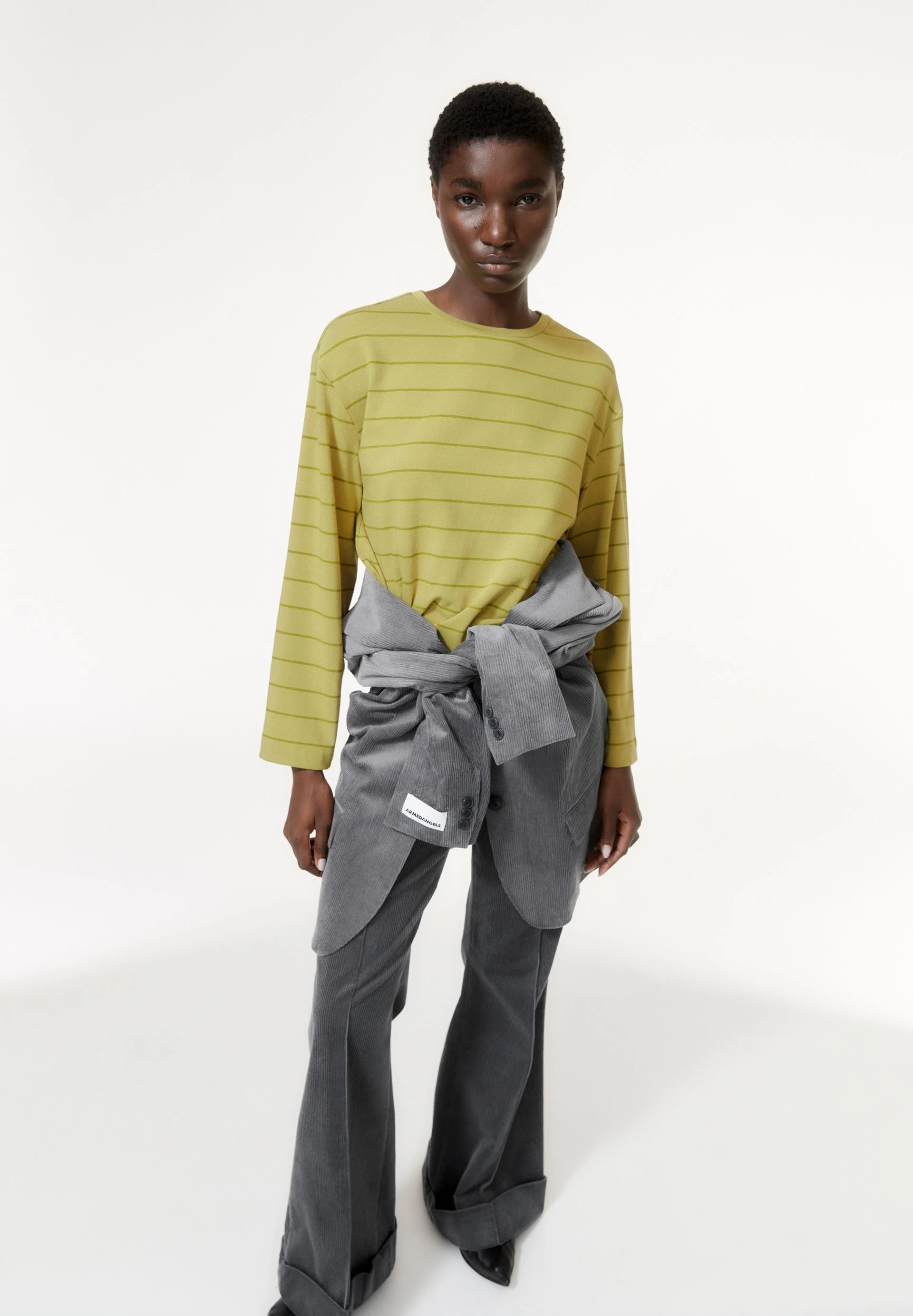 MARYNAA GESTREIFTES LANGARMSHIRT | new moss-dark moss - Image 4