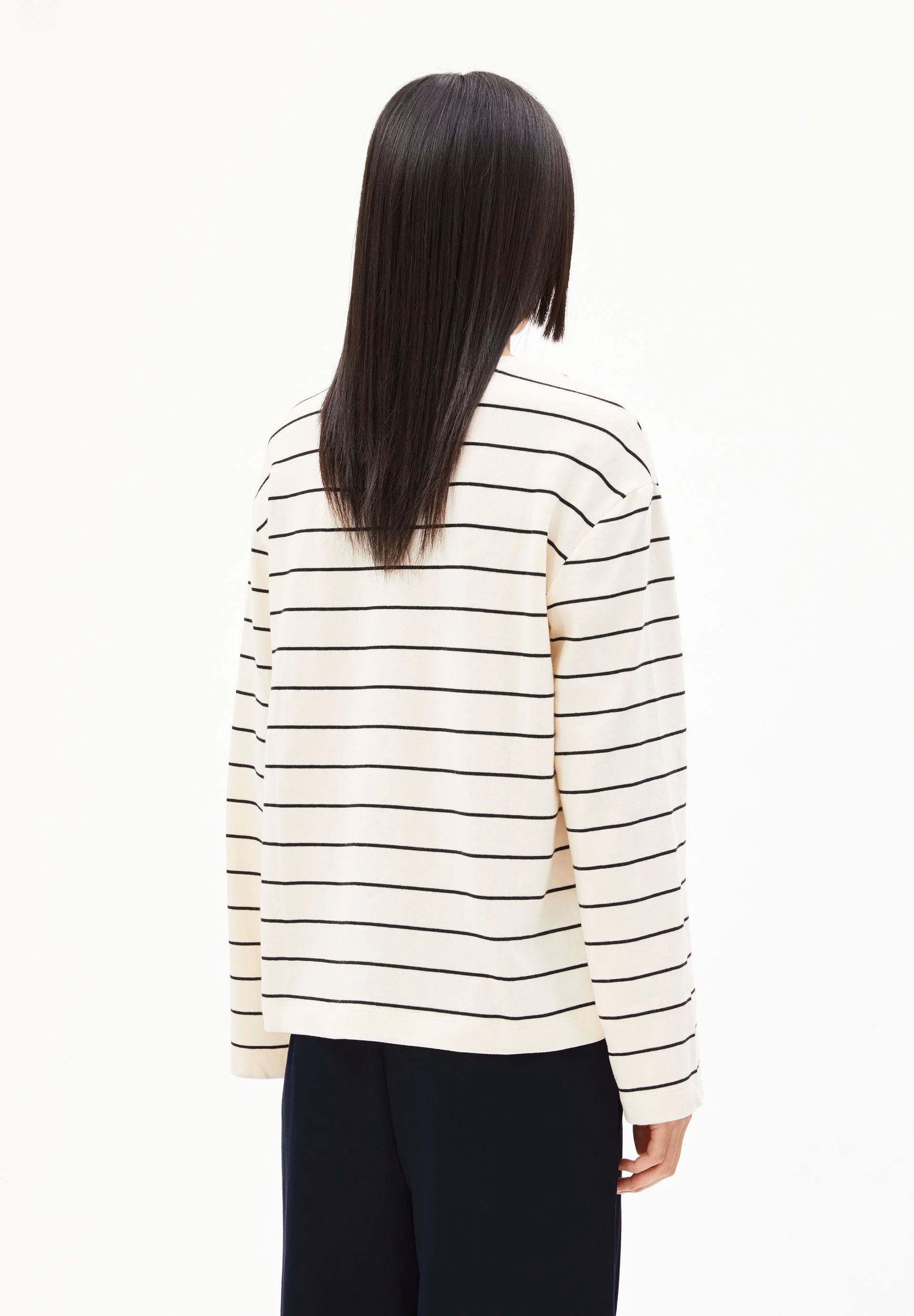 MARYNAA GESTREIFTES LANGARMSHIRT | oatmilk-black - Image 2