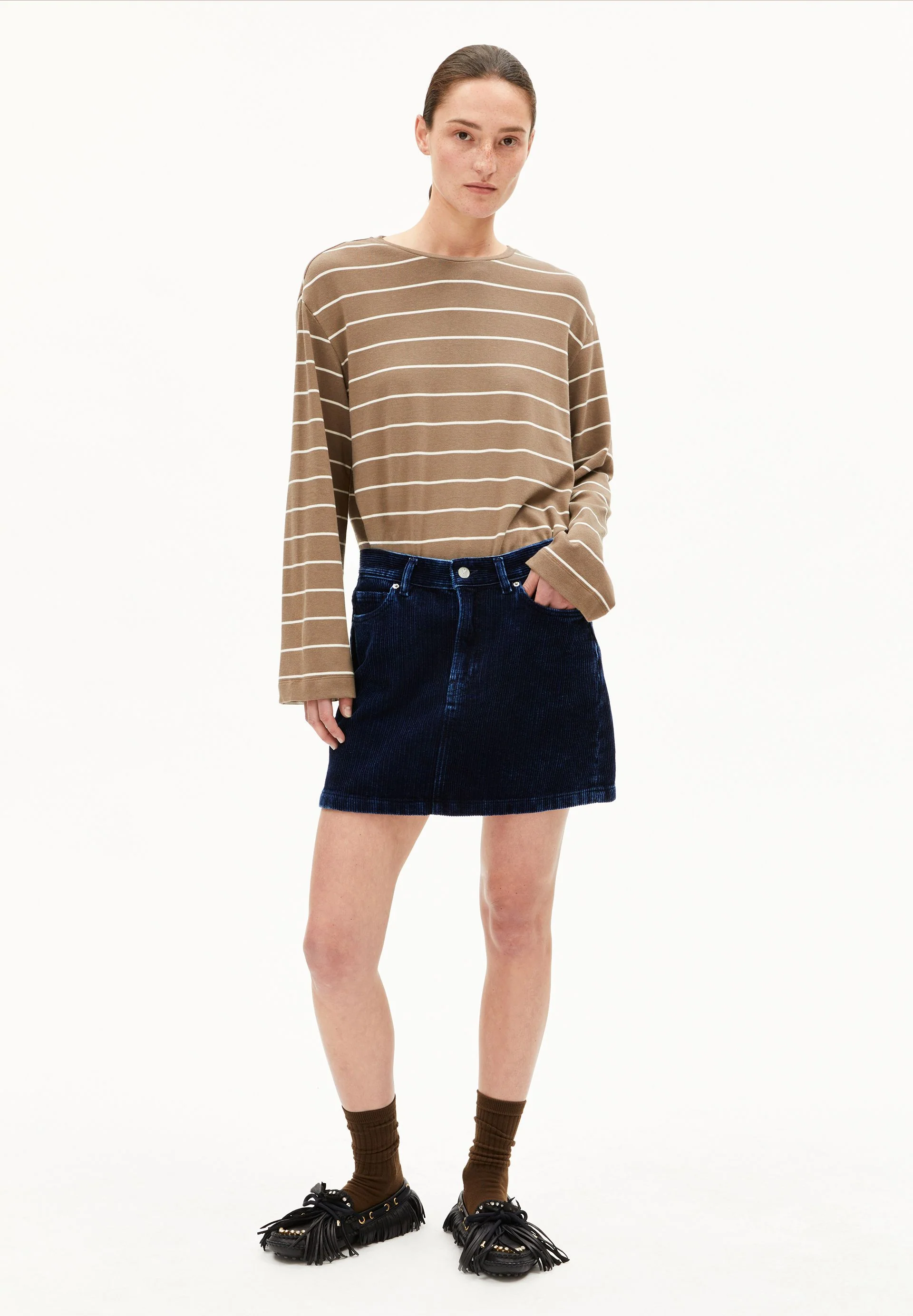 MARYNAA GESTREIFTES LANGARMSHIRT | walnut cream-oatmilk - Image 5