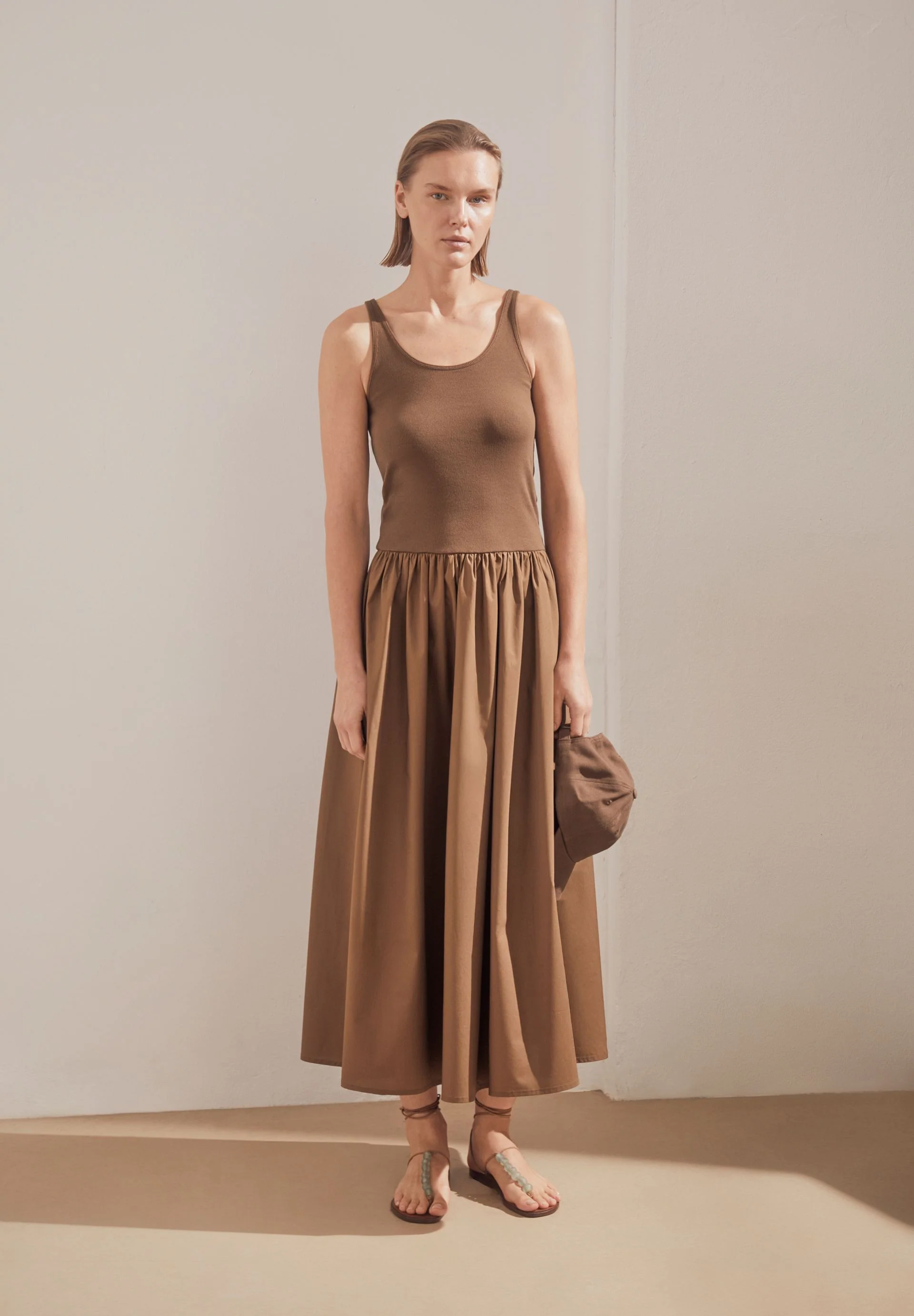 MATERIAL-MIX KLEID | dried palm-dried palm - Image 4