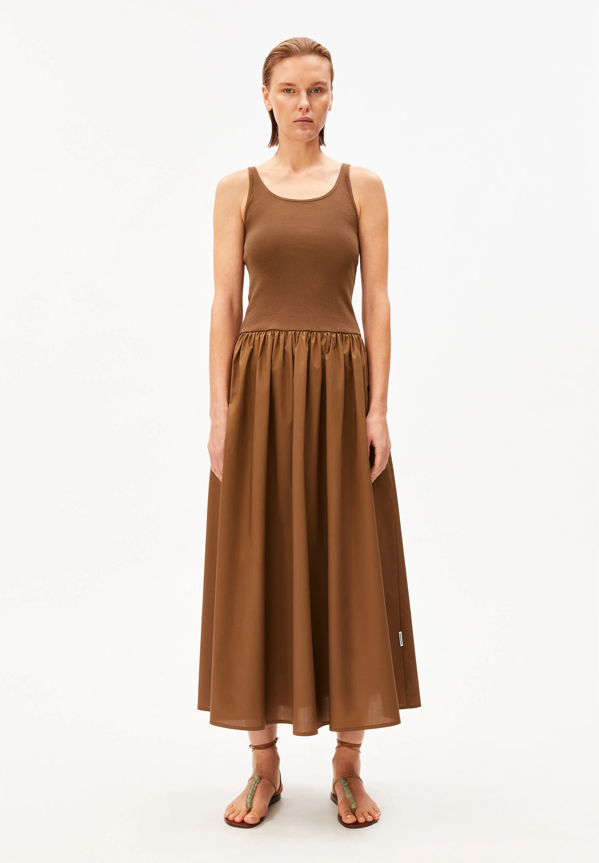 MATERIAL-MIX KLEID | dried palm-dried palm - Image 5