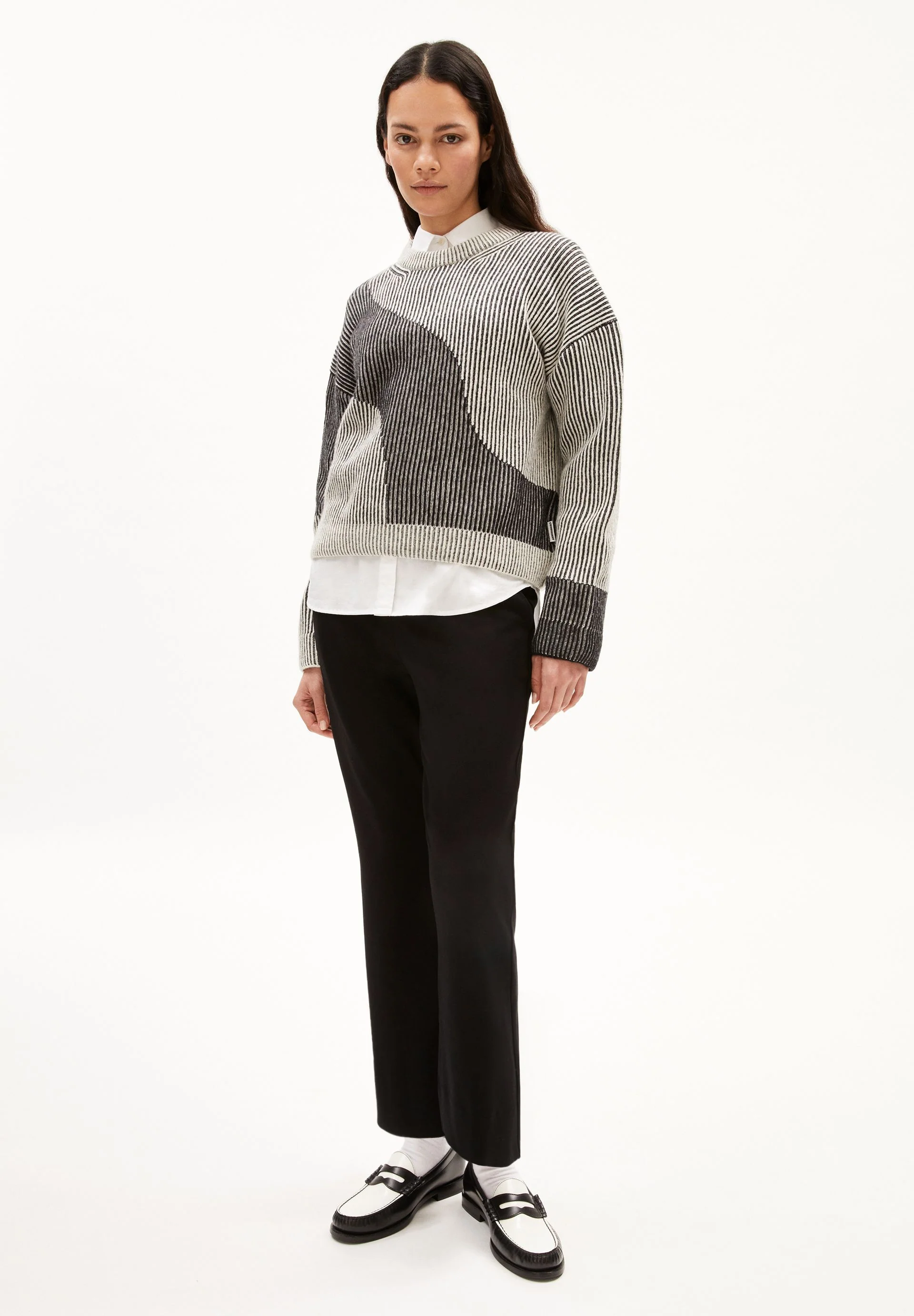 MAYRAA VANISE STRICKPULLOVER | black-off white - Image 5