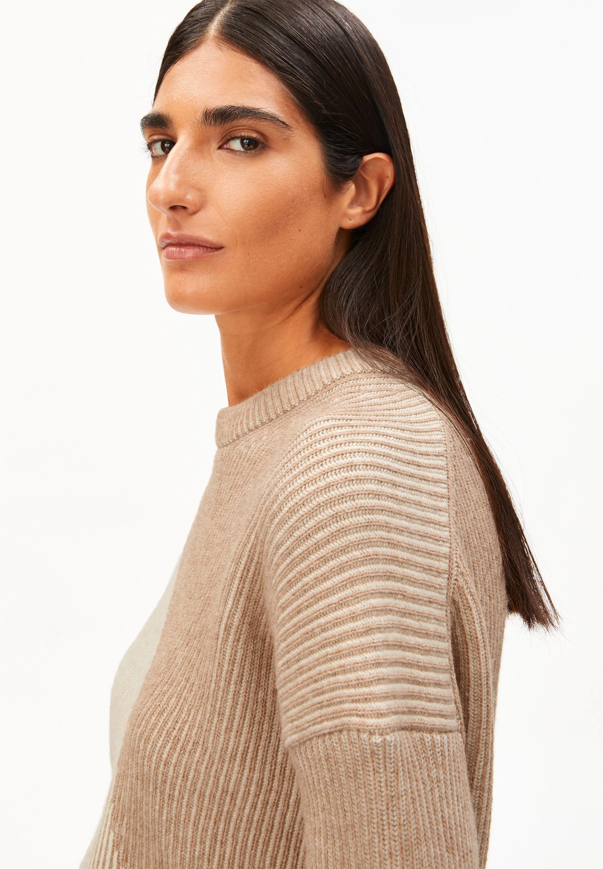 MAYRAA VANISE STRICKPULLOVER | camel melange-oatmilk - Image 3
