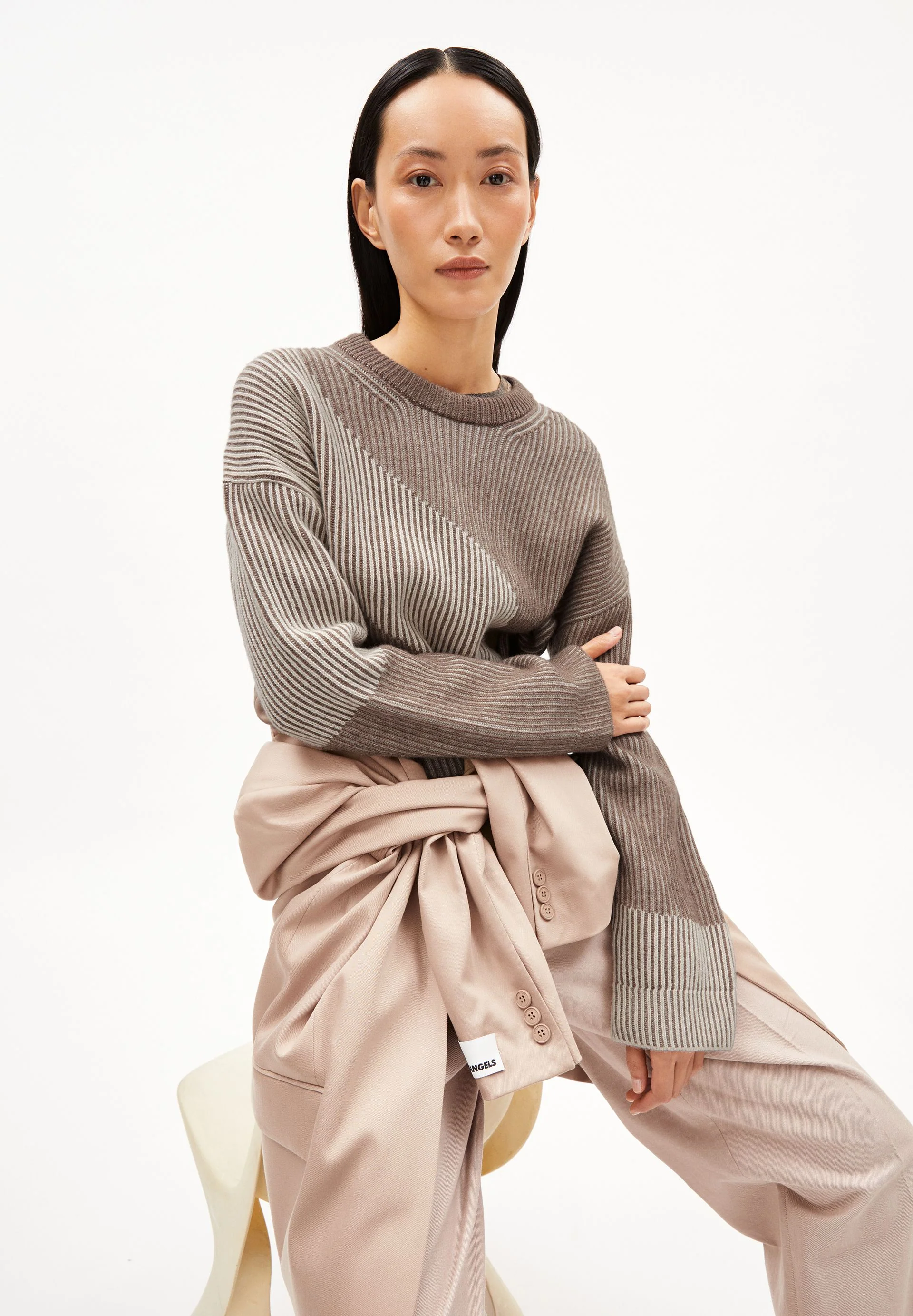 MAYRAA VANISE STRICKPULLOVER | cinnamon dust melange-oatmilk - Image 4