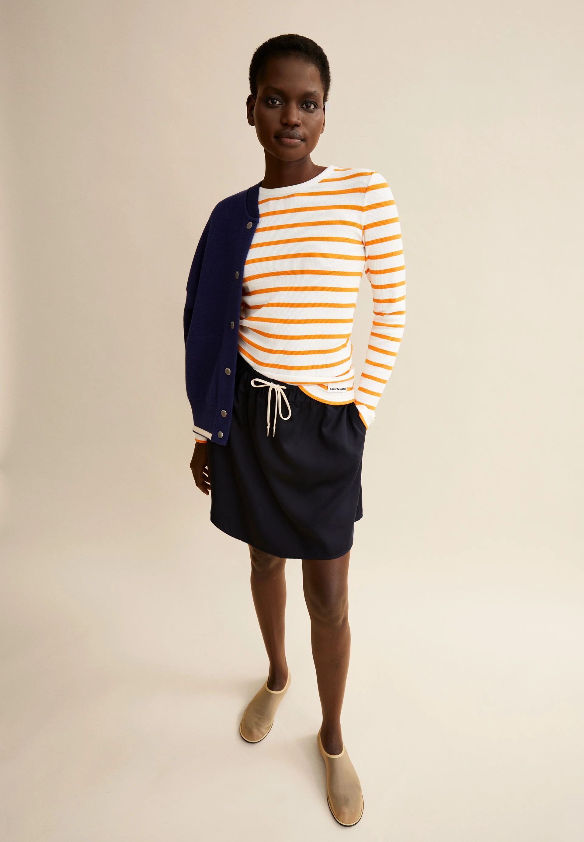 MAYWAA STRIPES | white-light tangerine - Image 4