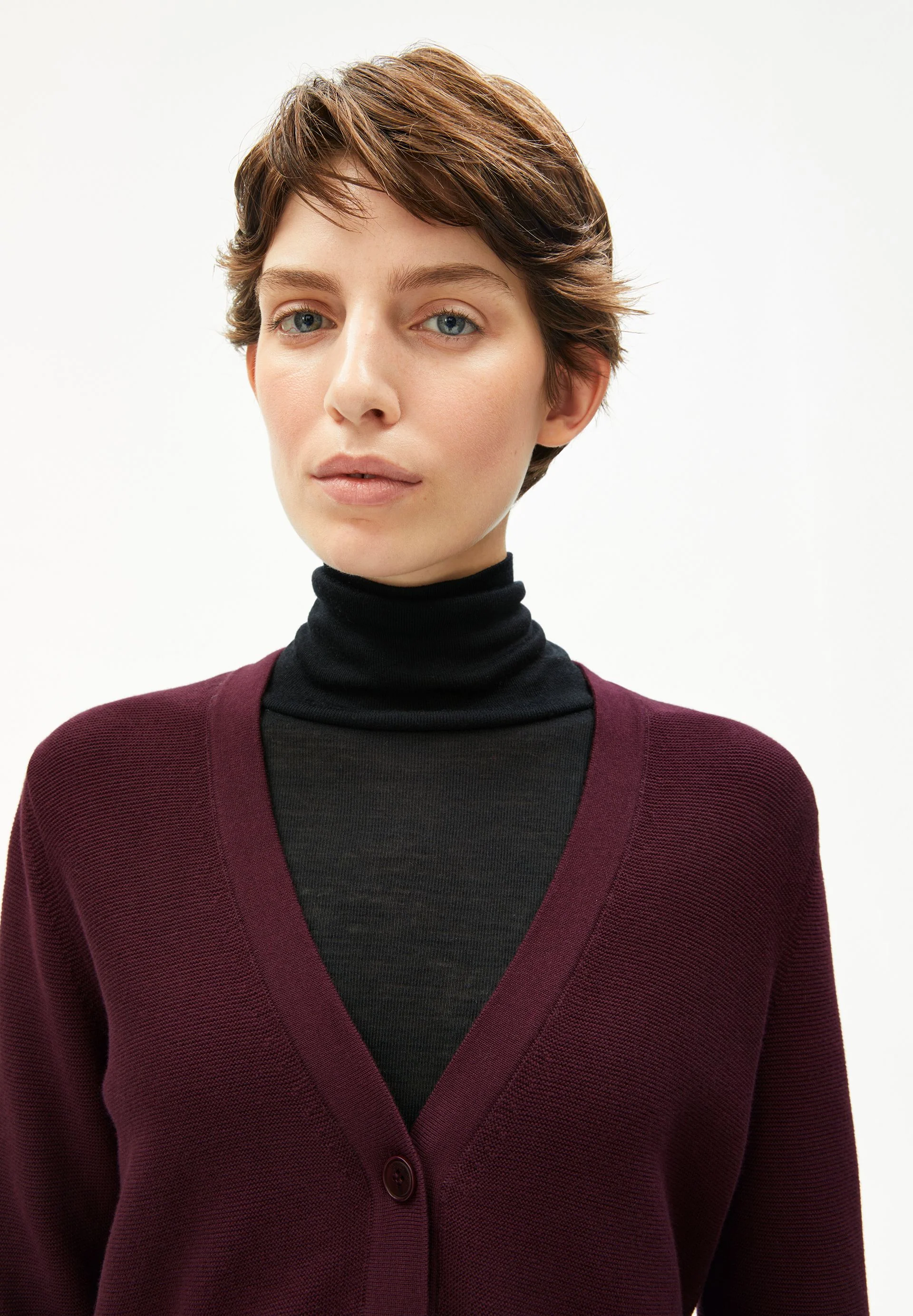 MENAAL LINKS LINKS STRICKJACKE | dark cranberry - Image 3