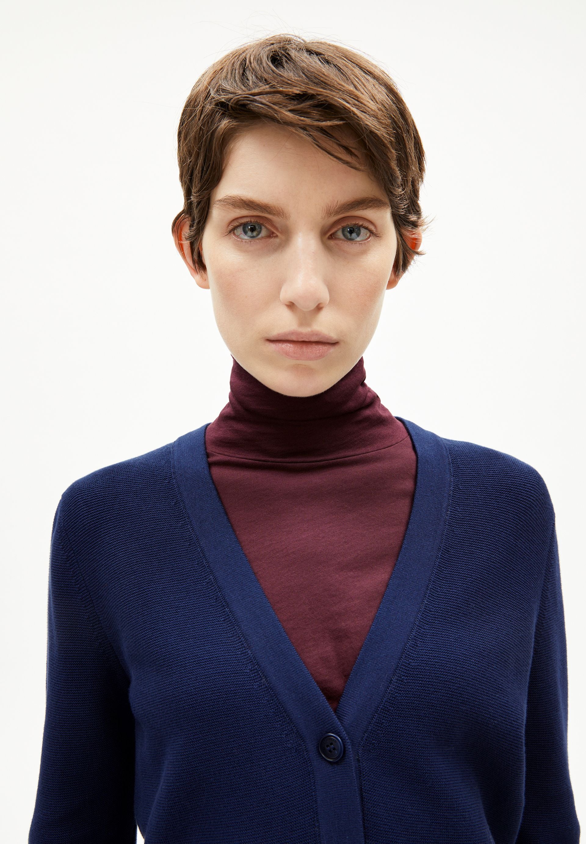 MENAAL LINKS LINKS STRICKJACKE | tinted navy - Image 3