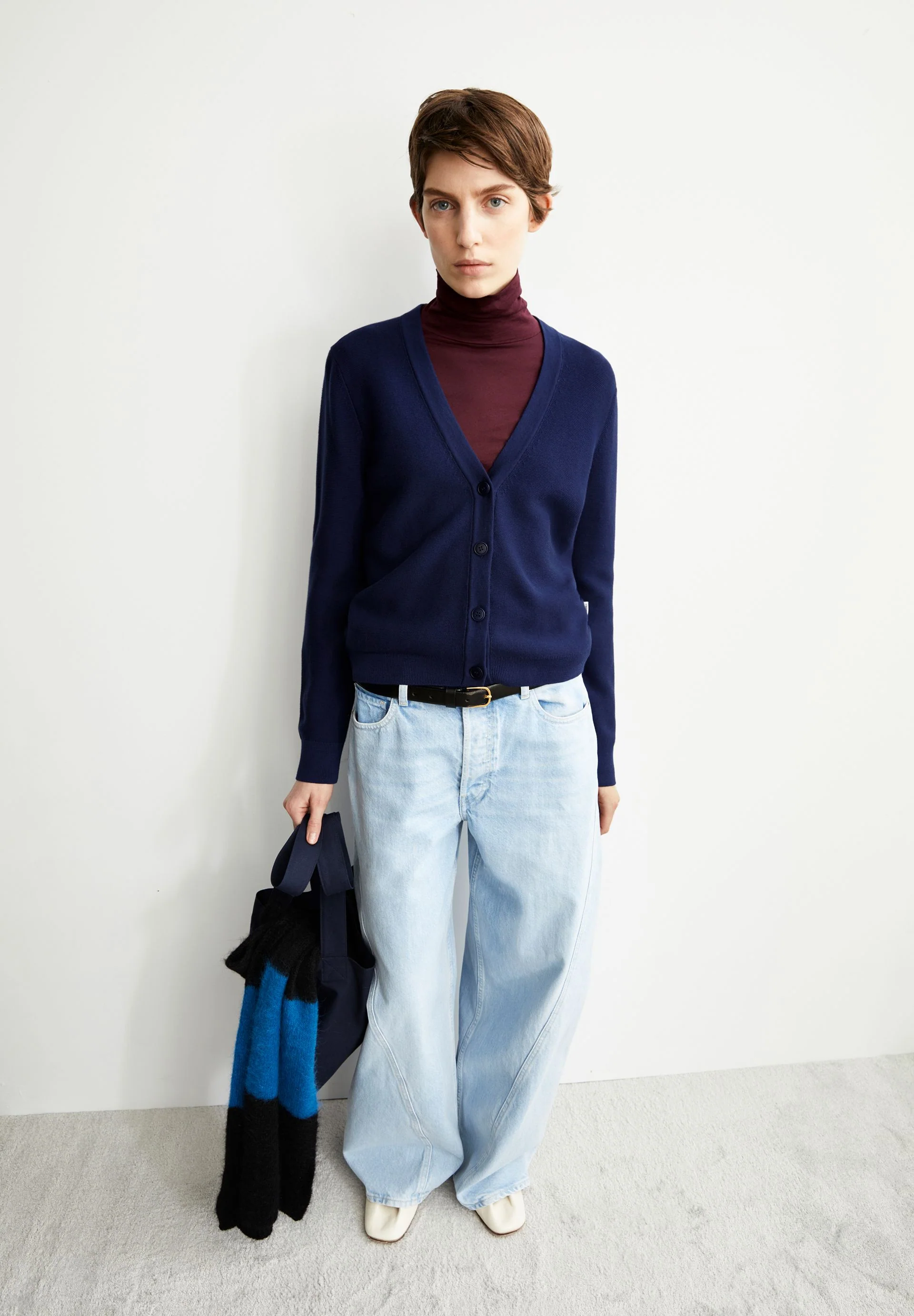 MENAAL LINKS LINKS STRICKJACKE | tinted navy - Image 4