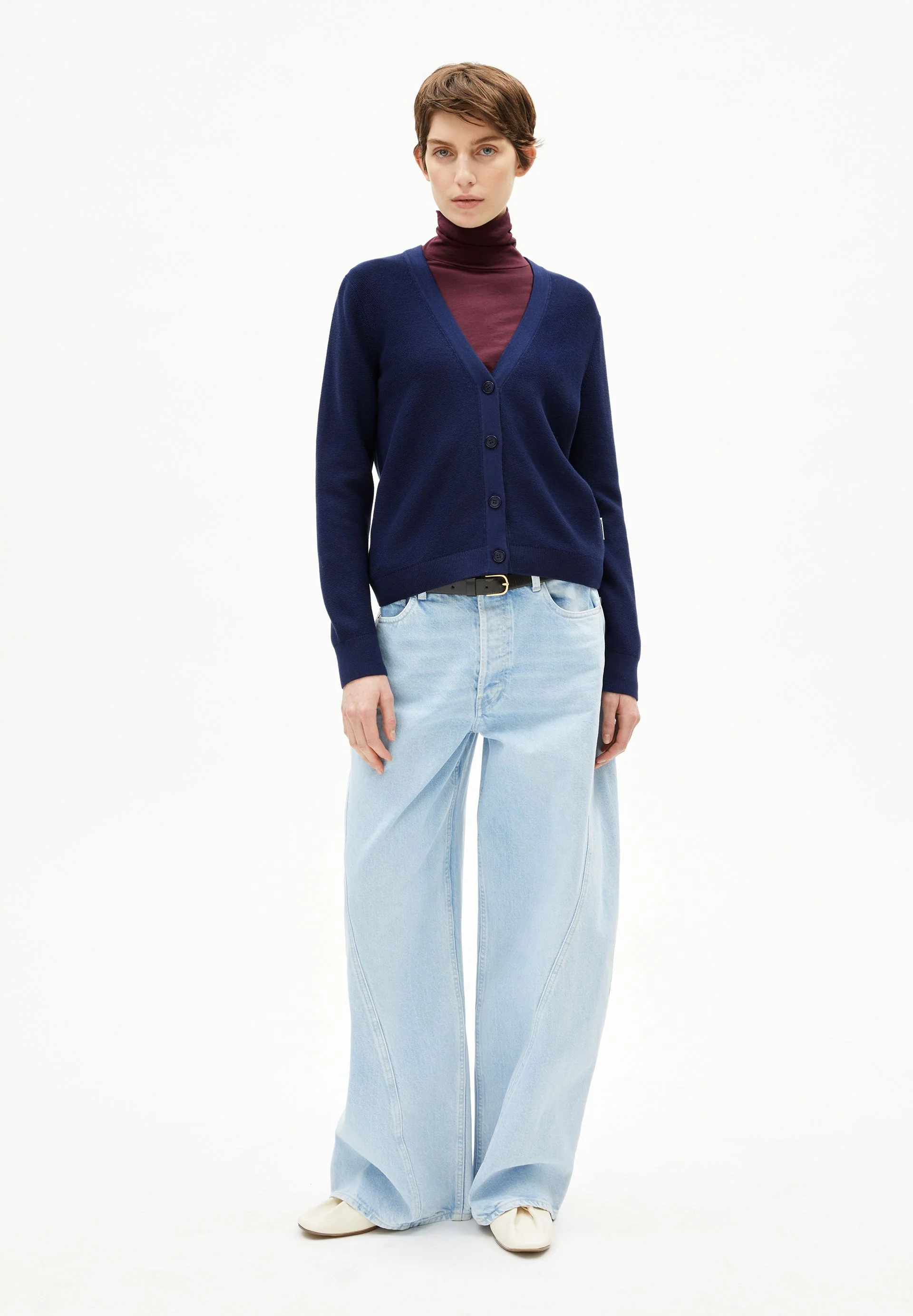 MENAAL LINKS LINKS STRICKJACKE | tinted navy - Image 5