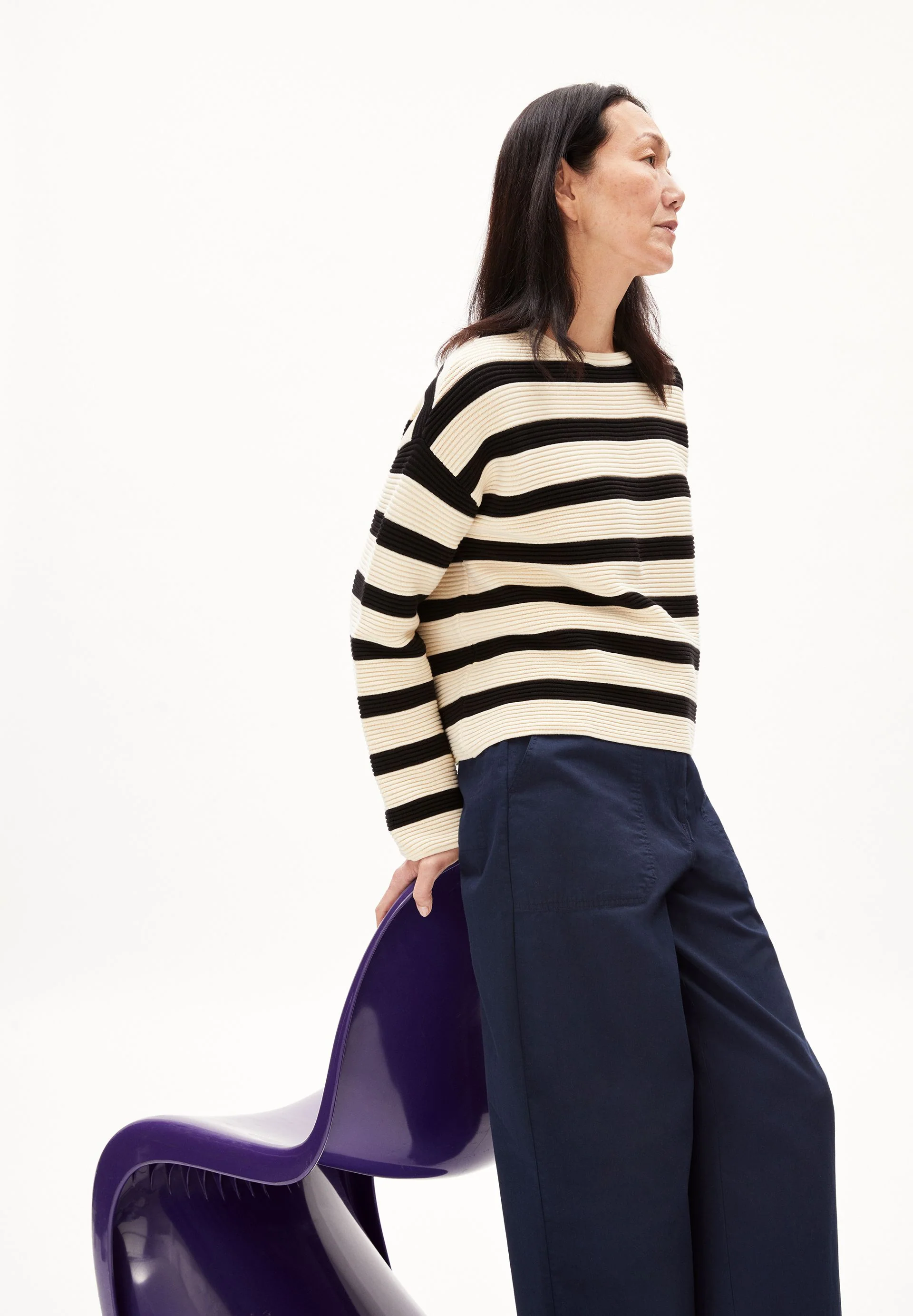 MERINAA STRIPED | oatmilk-black - Image 4