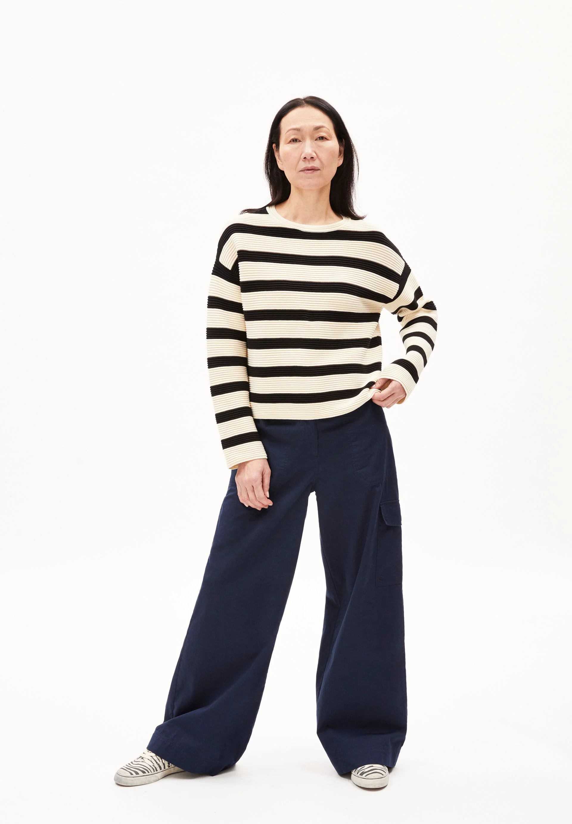 MERINAA STRIPED | oatmilk-black - Image 5