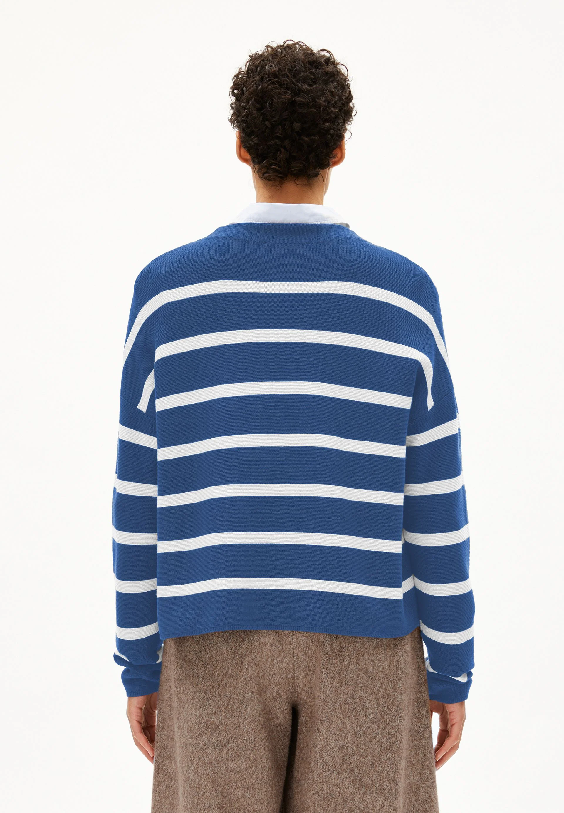 MERINAA STRIPES STRICKPULLOVER | dark morning-oatmilk - Image 2