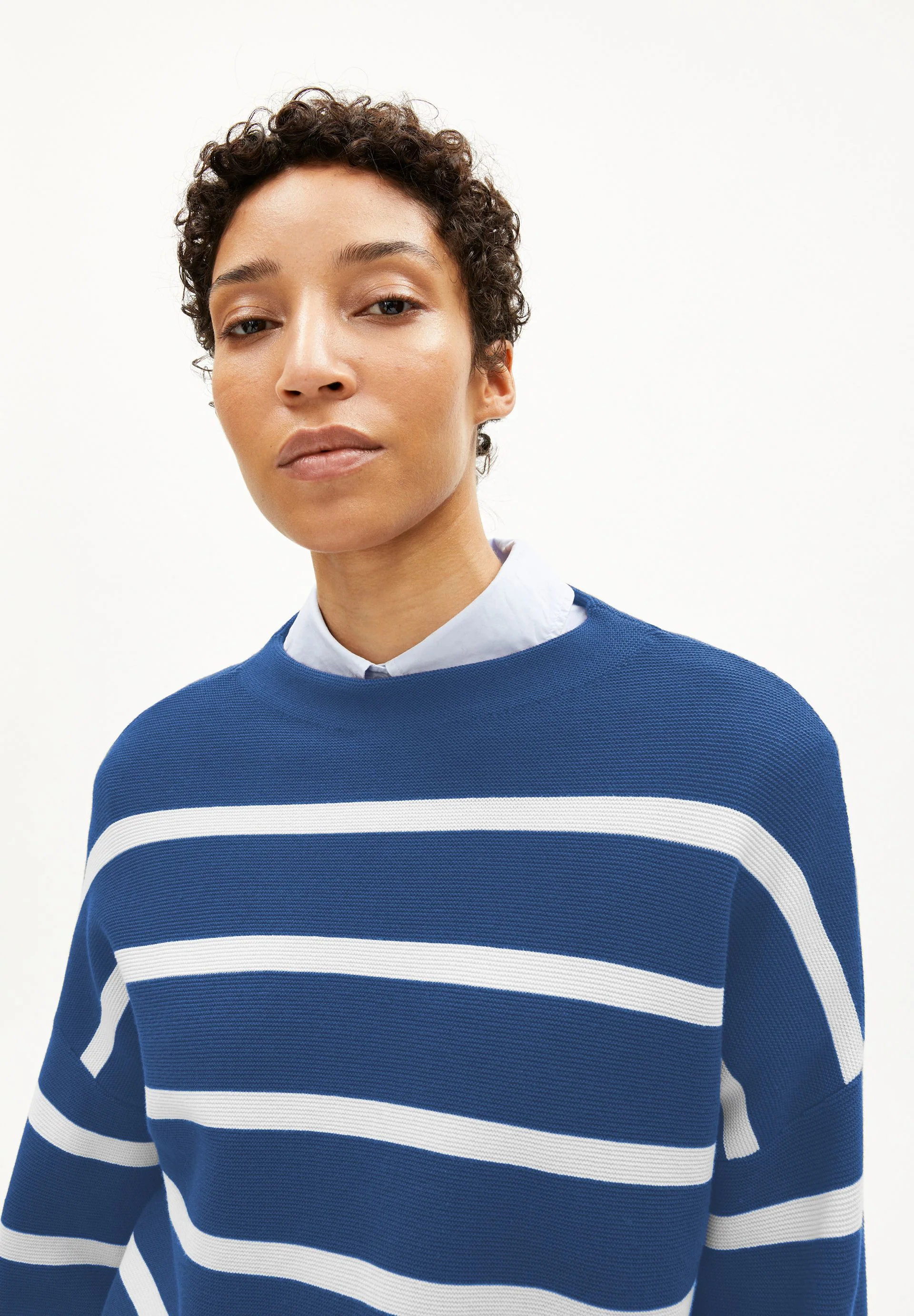 MERINAA STRIPES STRICKPULLOVER | dark morning-oatmilk - Image 3