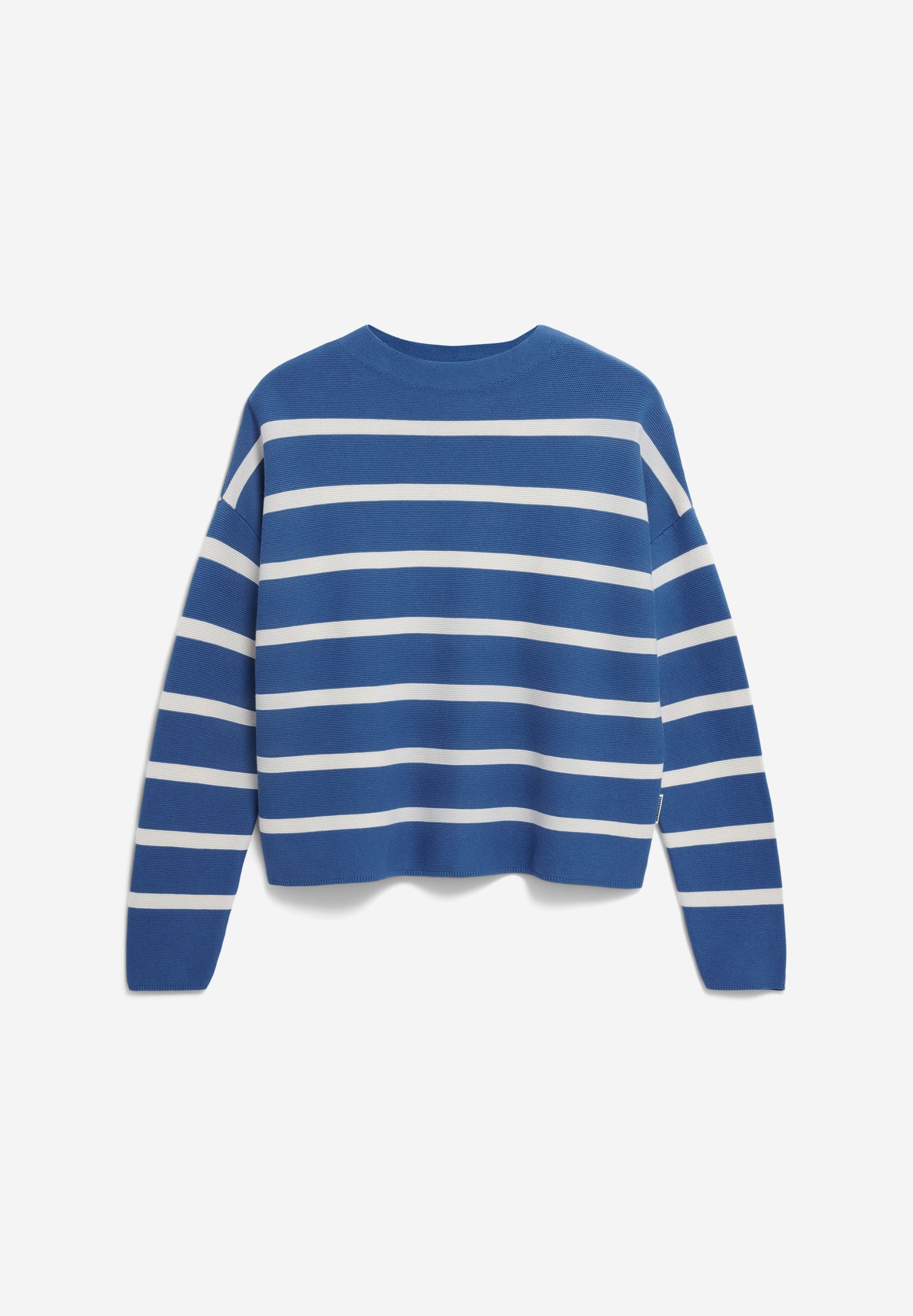 MERINAA STRIPES STRICKPULLOVER | dark morning-oatmilk - Image 6