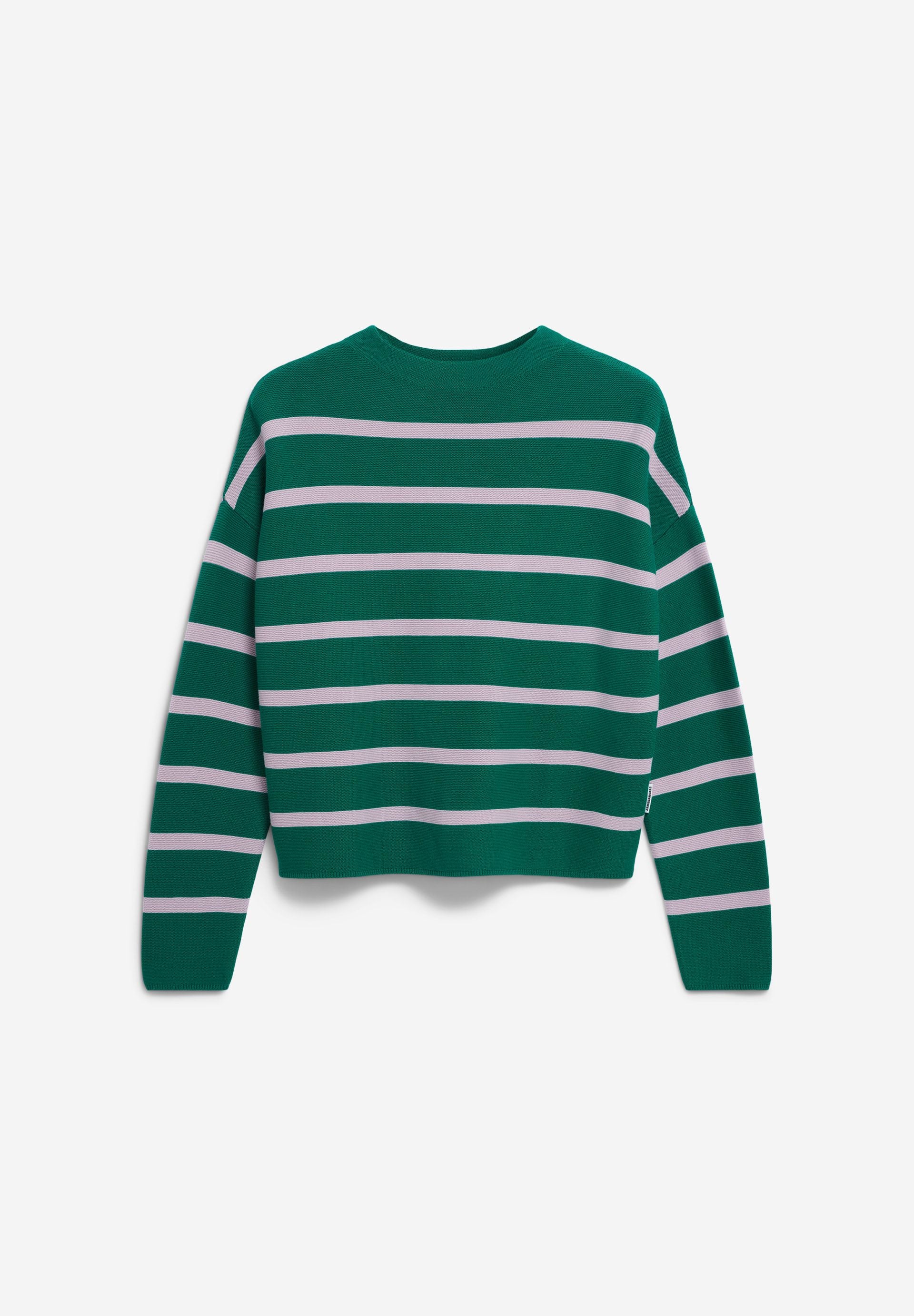 MERINAA STRIPES STRICKPULLOVER | emerald green-ice grape - Image 6