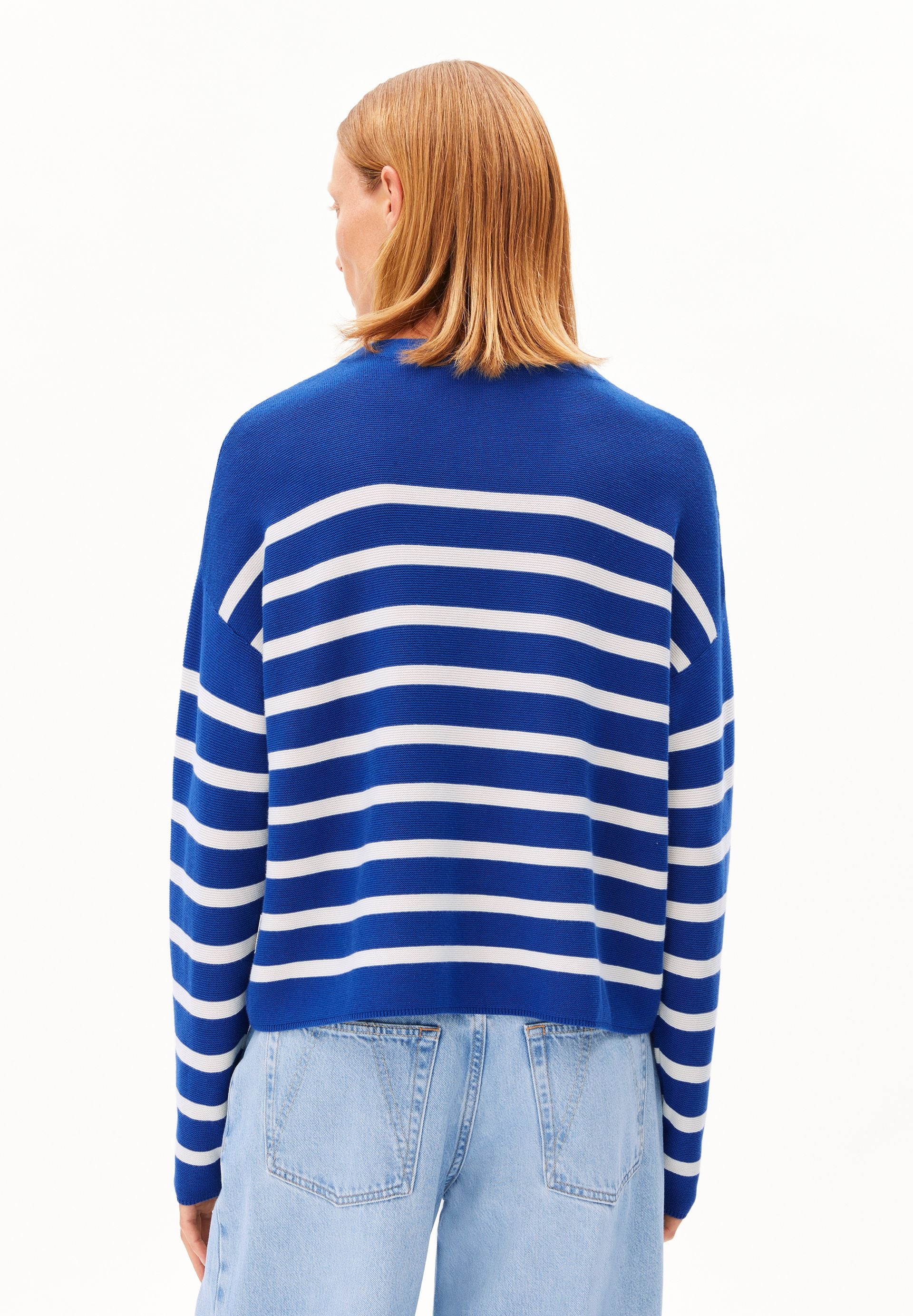 MERINAA GESTREIFTER STRICKPULLOVER | dynamo blue-oatmilk - Image 2