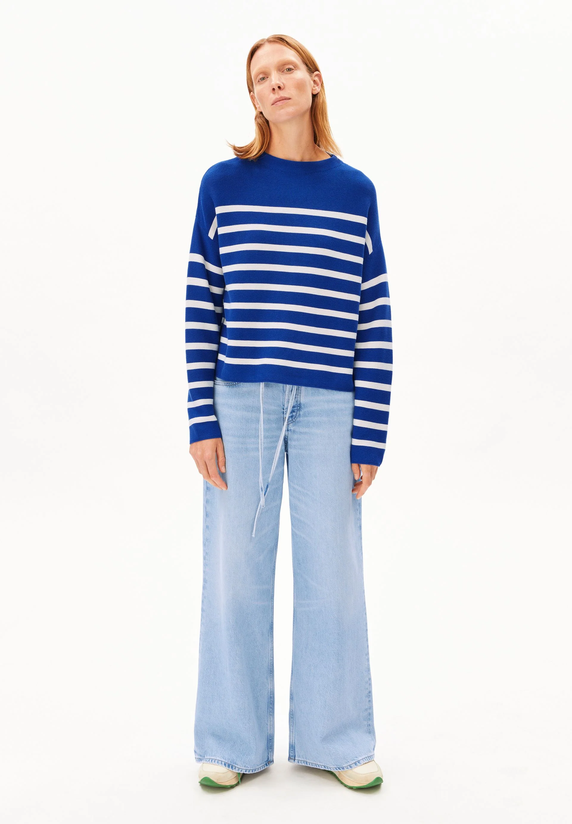MERINAA GESTREIFTER STRICKPULLOVER | dynamo blue-oatmilk - Image 5