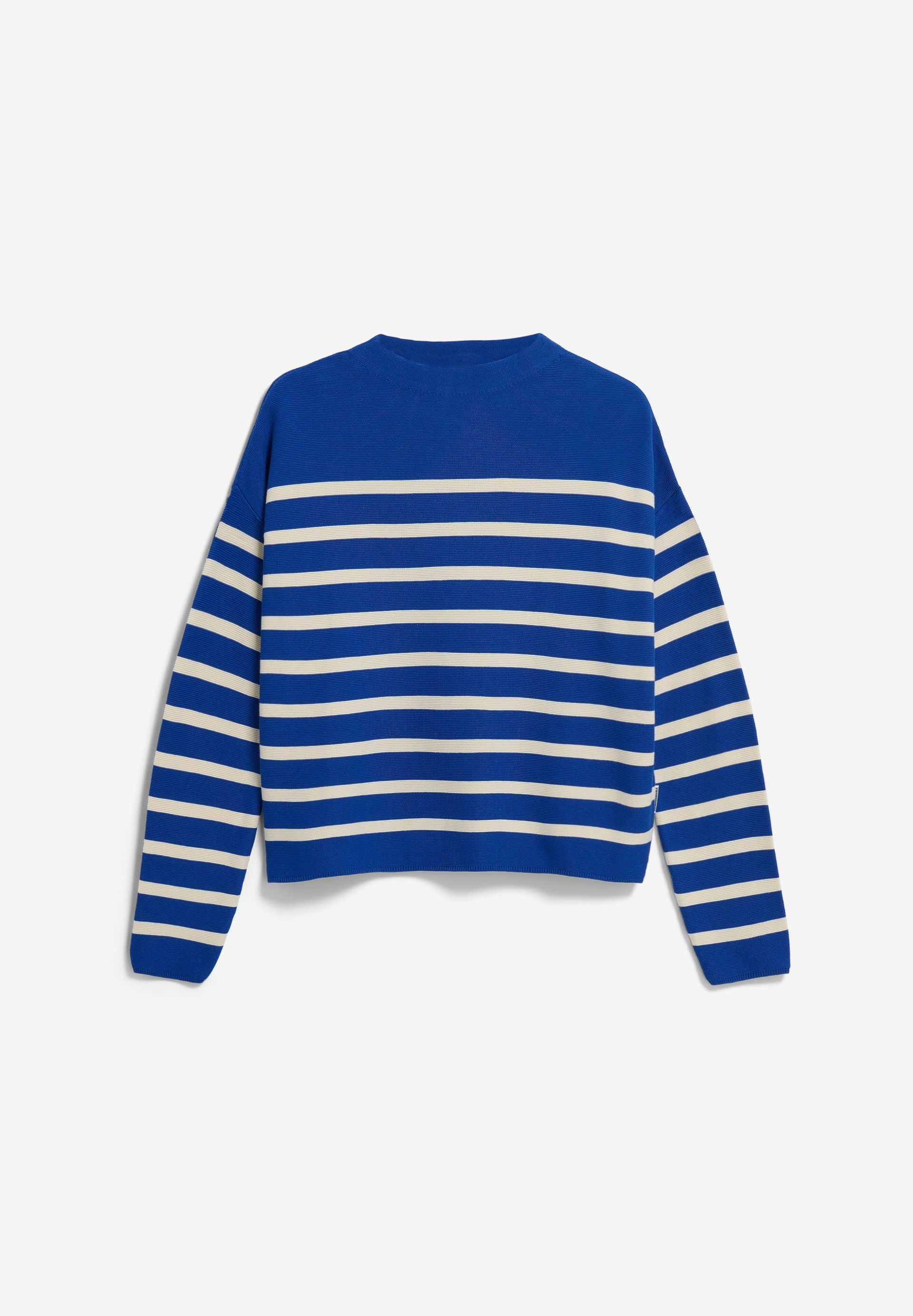 MERINAA GESTREIFTER STRICKPULLOVER | dynamo blue-oatmilk - Image 6