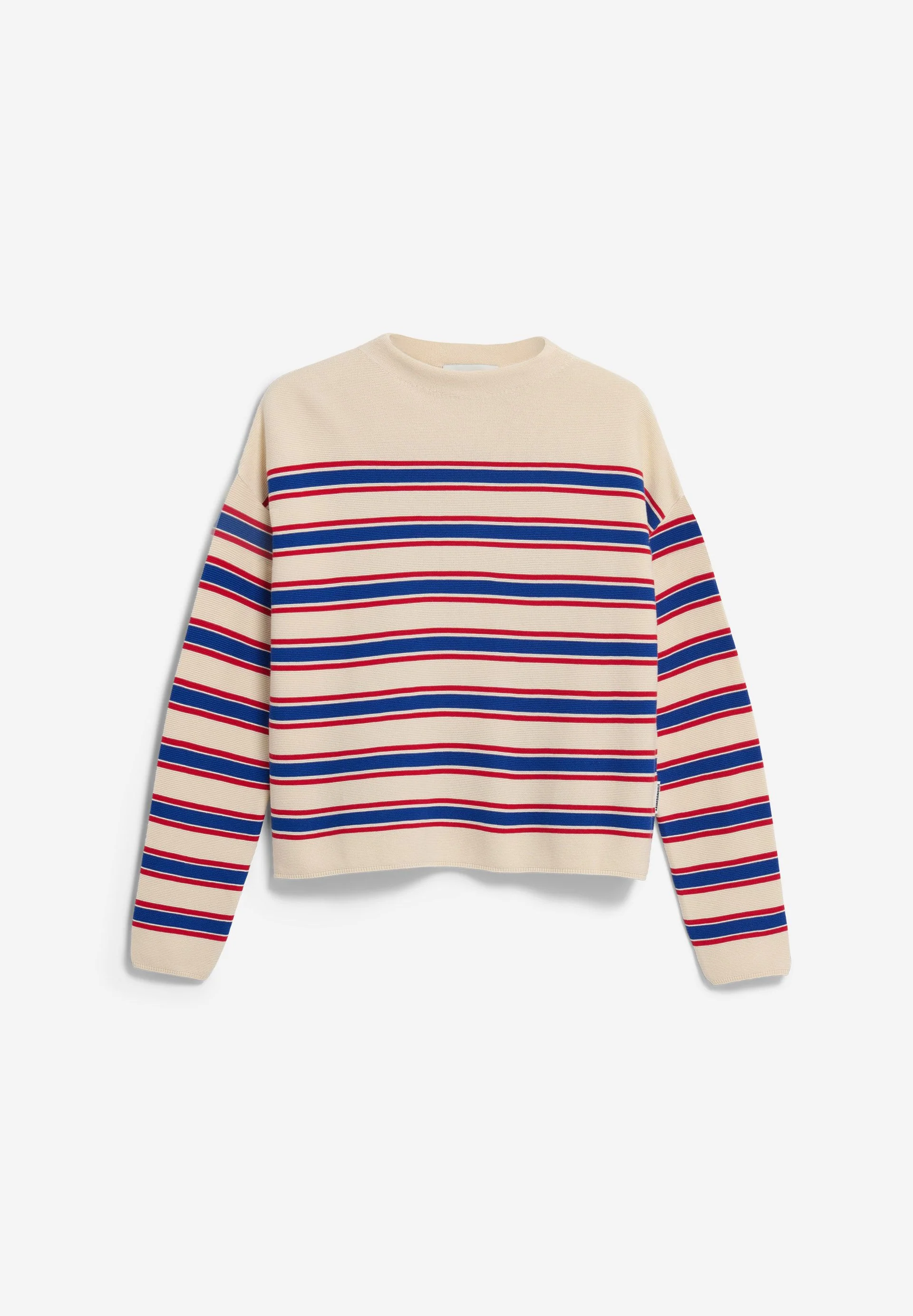 MERINAA GESTREIFTER STRICKPULLOVER | oatmilk-mars red-dynamo blue - Image 7