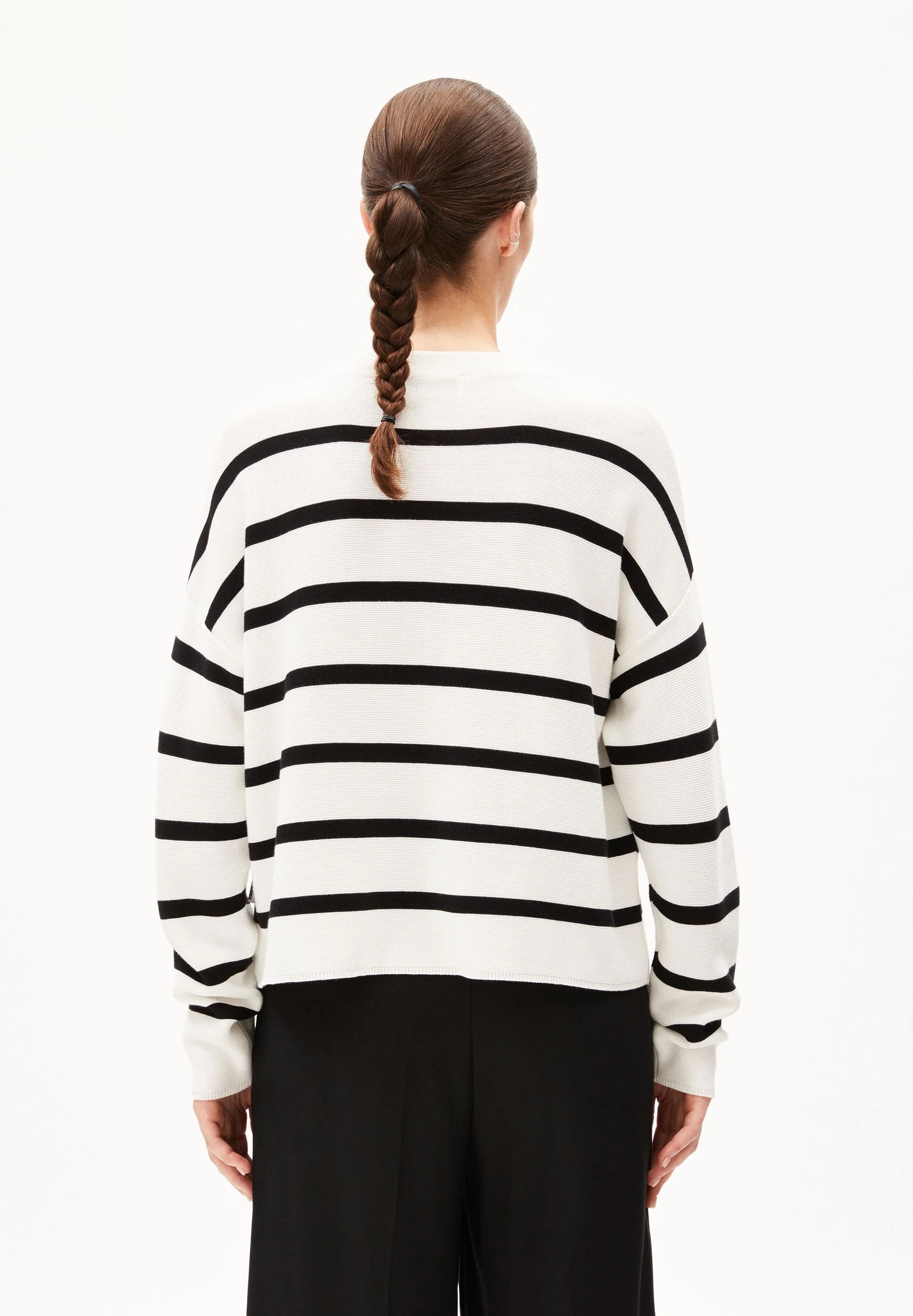 MERINAA STRIPES STRICKPULLOVER | light oatmilk-black - Image 2