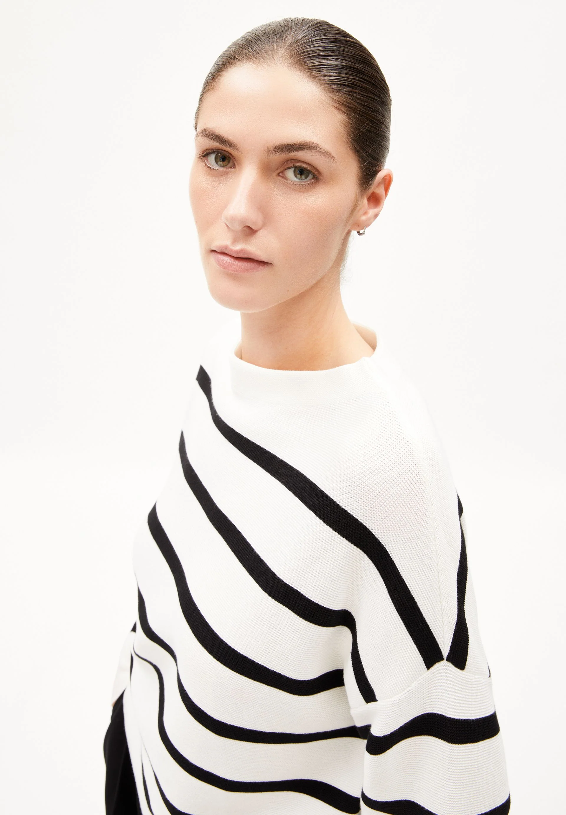 MERINAA STRIPES STRICKPULLOVER | light oatmilk-black - Image 3