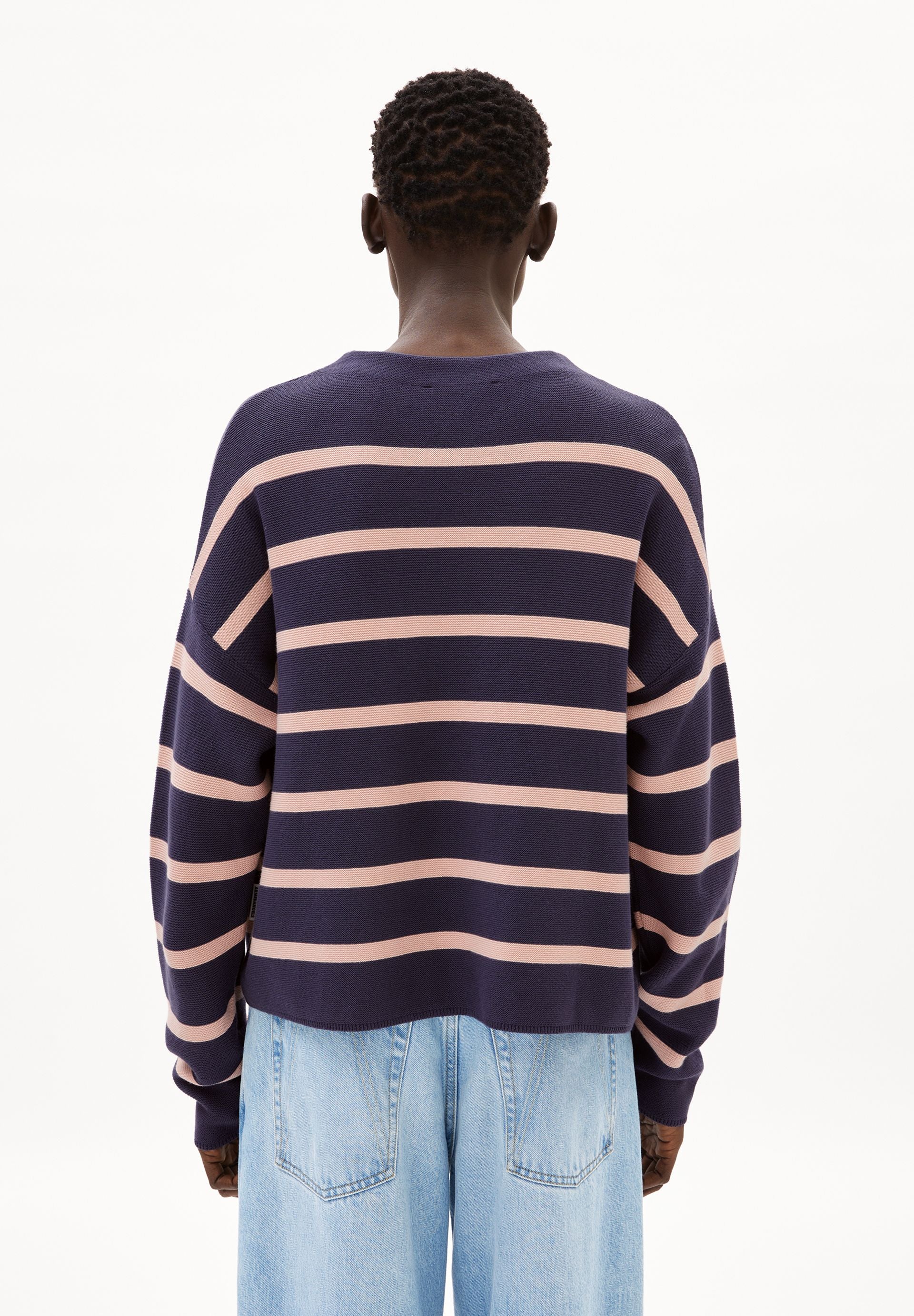 MERINAA STRIPES STRICKPULLOVER | moonlight gray-rosalilly - Image 2