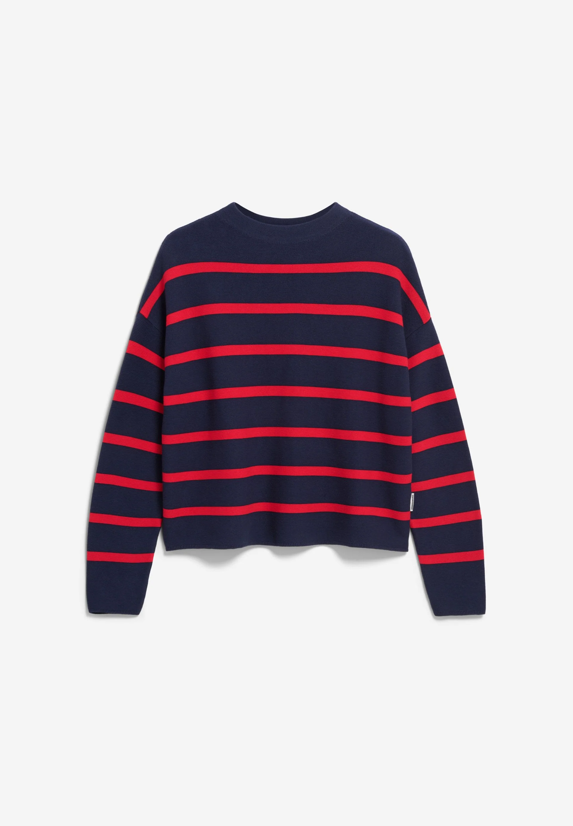MERINAA STRIPES STRICKPULLOVER | tinted navy-candy apple - Image 6