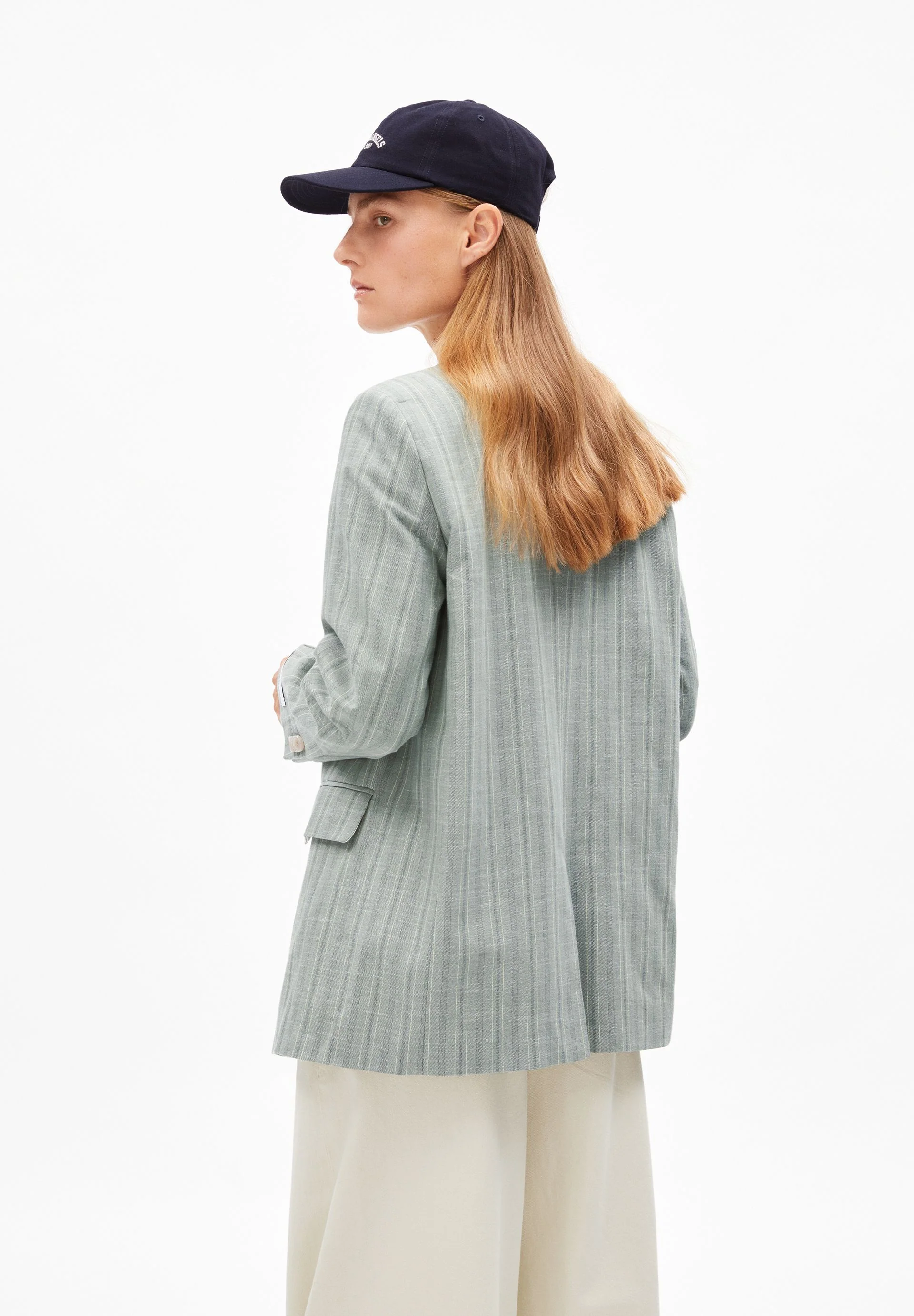 GESTREIFTER MIKULAA BLAZER | seagreen-light oatmilk - Image 2