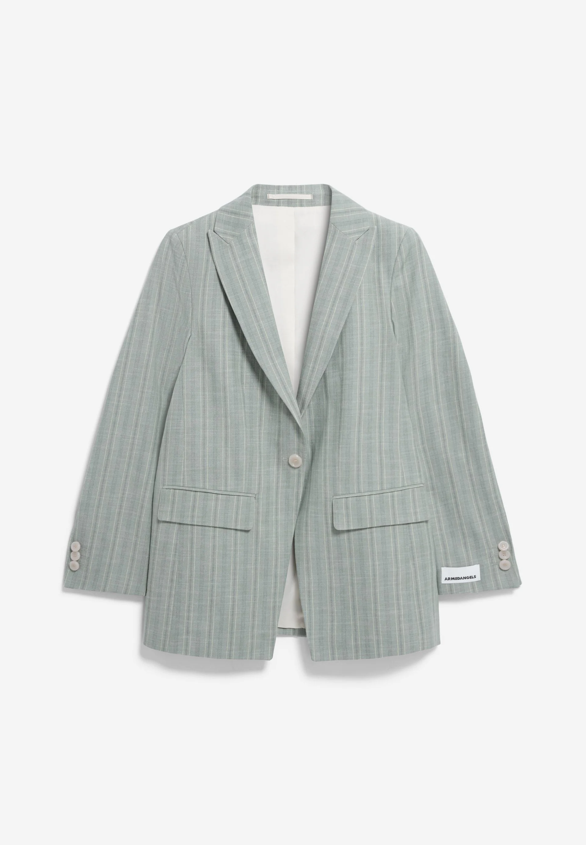 GESTREIFTER MIKULAA BLAZER | seagreen-light oatmilk - Image 5