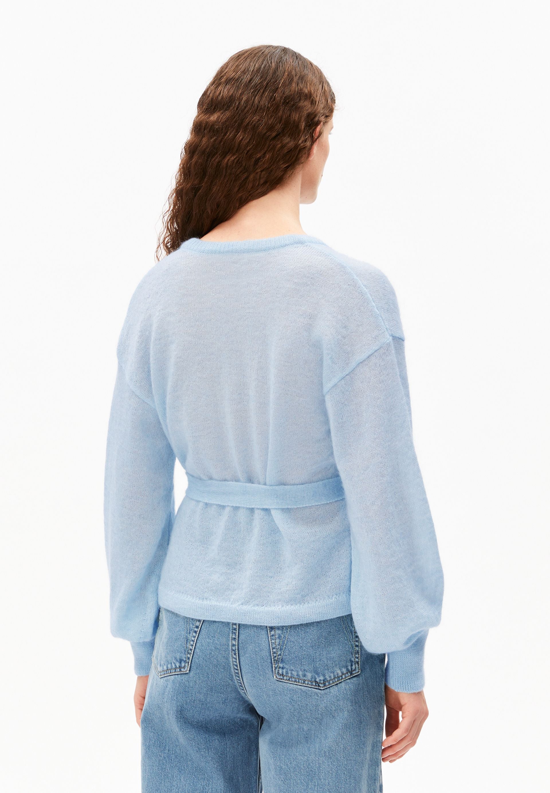 MOHAIR-MIX WICKELSTRICKJACKE | blue glow - Image 2