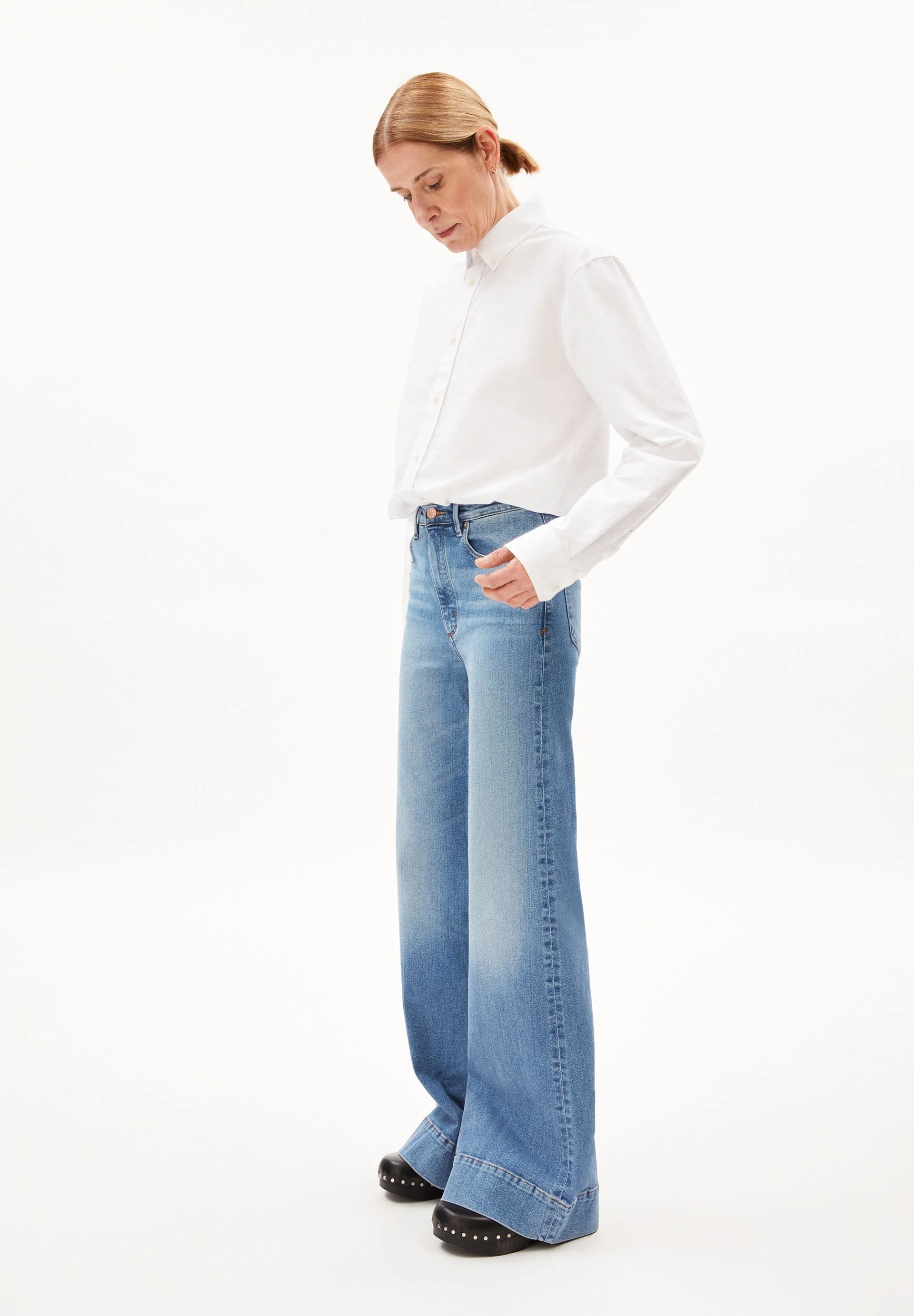 MURLIAA HIGH WAIST WIDE JEANS | misty blue - Image 5