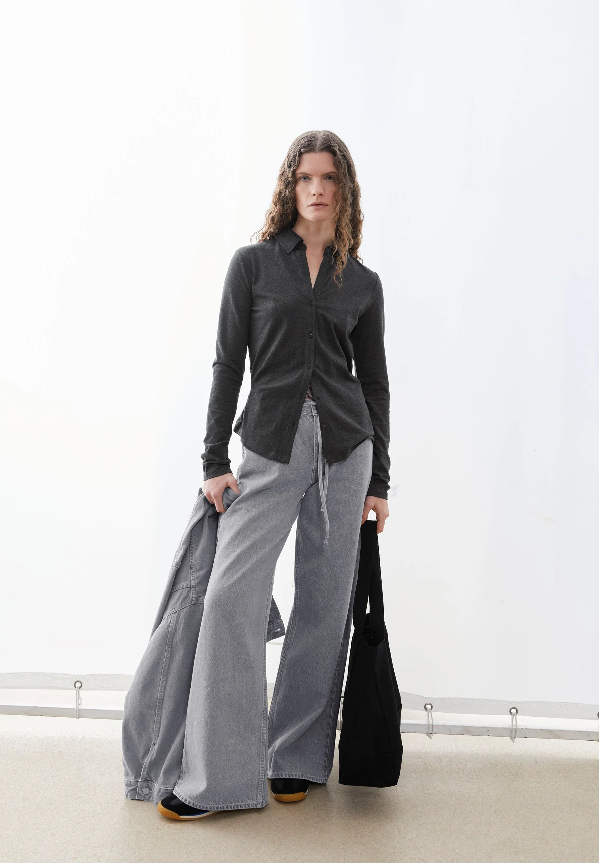 NALAANNIA BLUSE | steel melange - Image 4