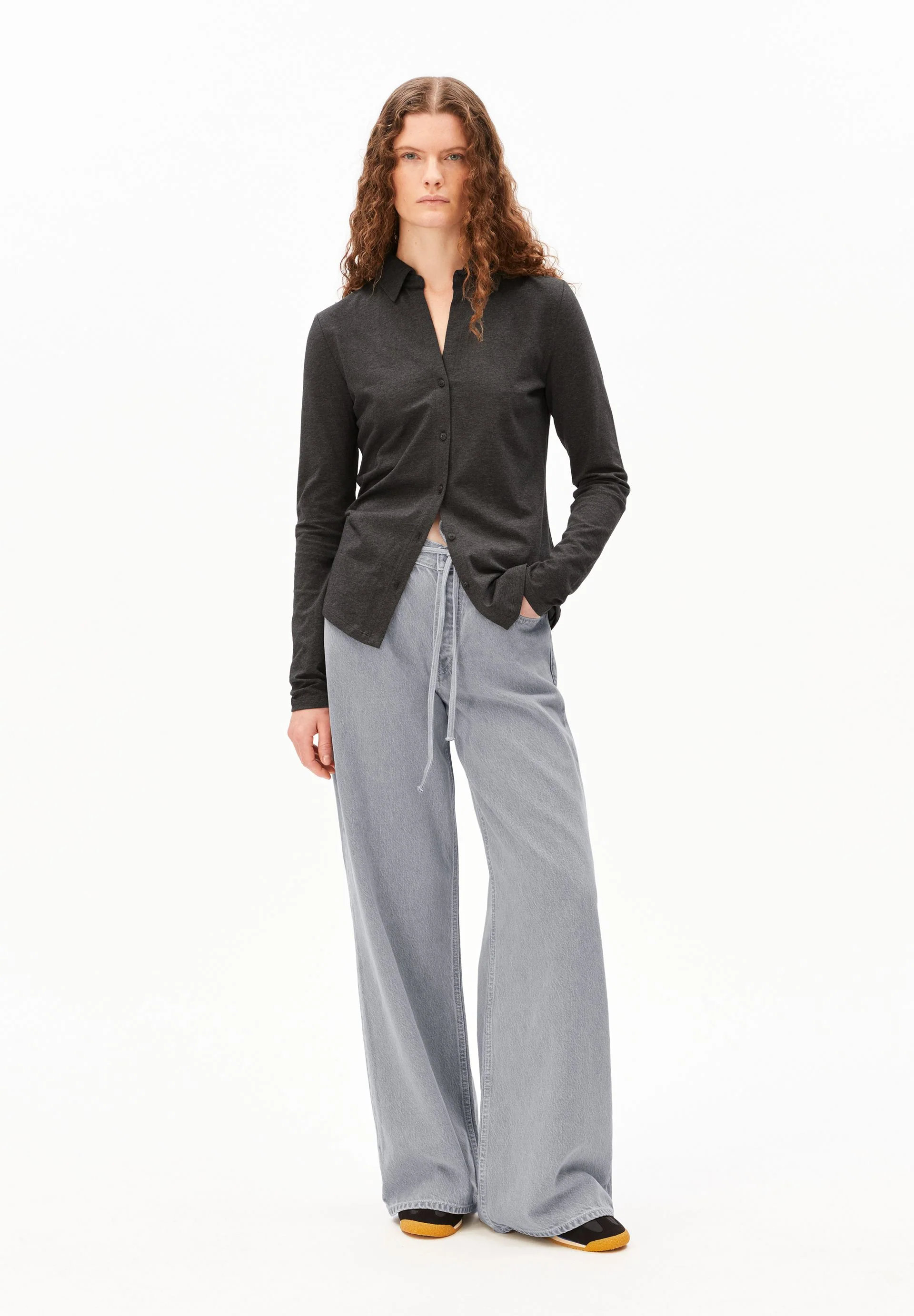 NALAANNIA BLUSE | steel melange - Image 5