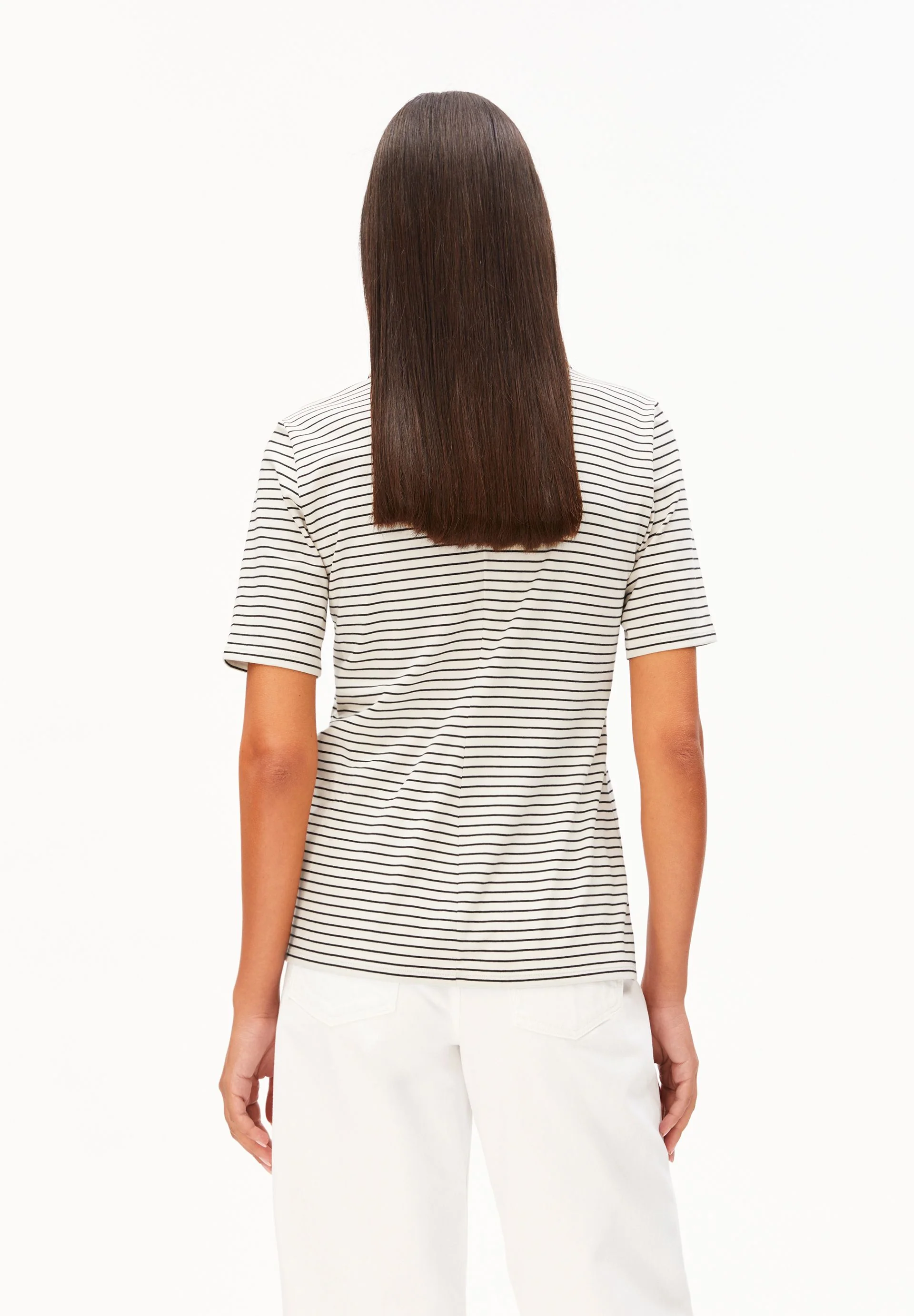 NALITAA GESTREIFTE BLUSE | oatmilk-black - Image 2