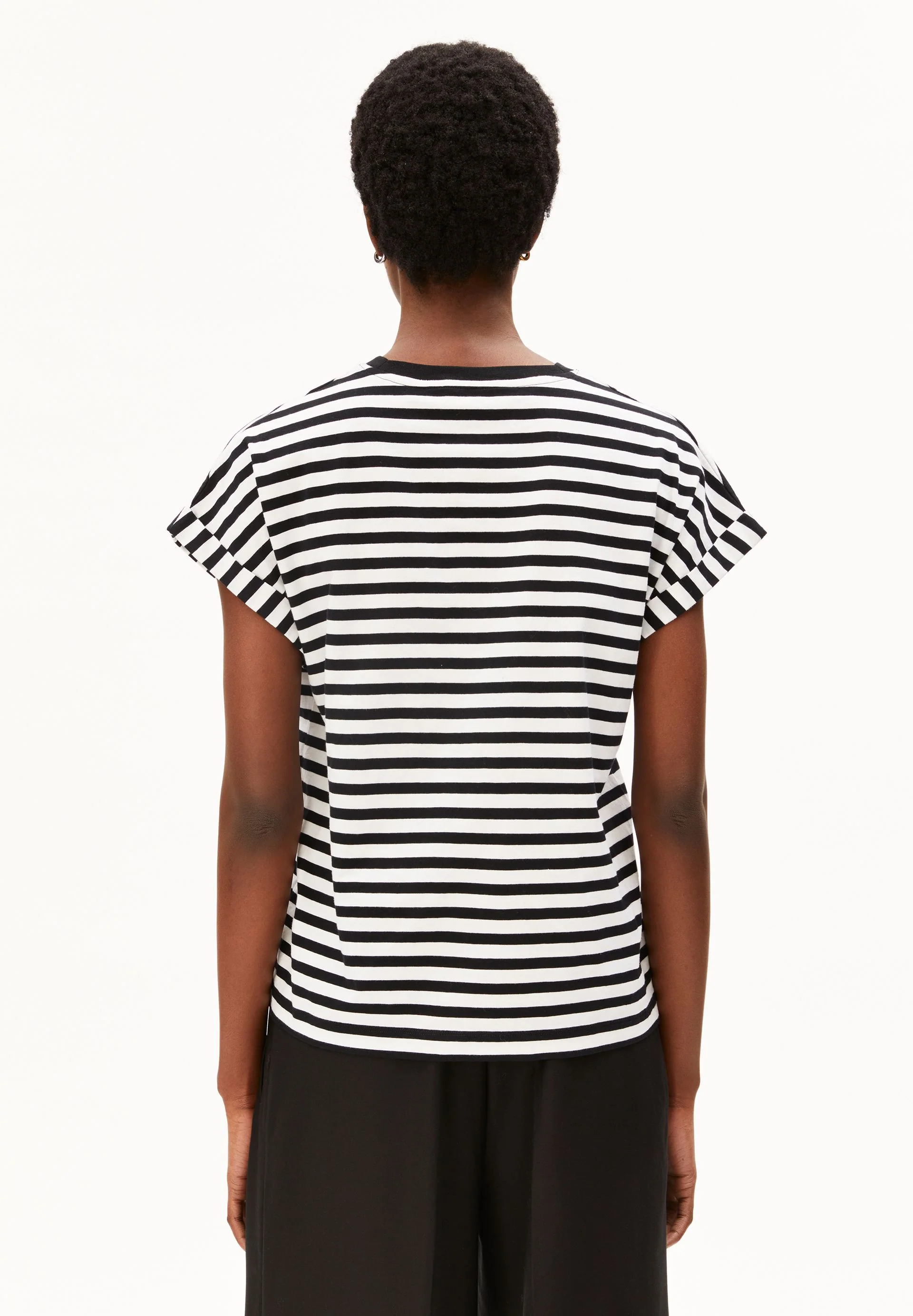 NEUES GESTREIFTES IDAARA T-SHIRT | white-black - Image 2