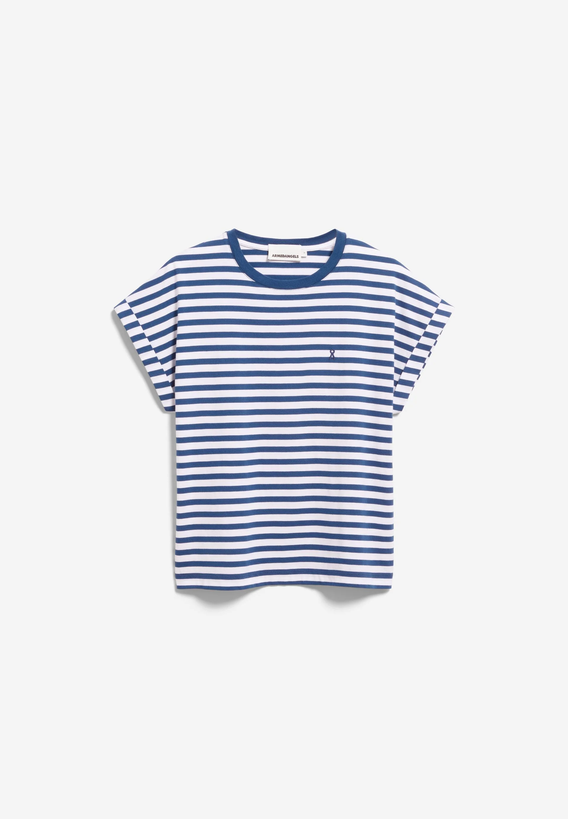 NEUES GESTREIFTES IDAARA T-SHIRT | white-lapis blue - Image 6