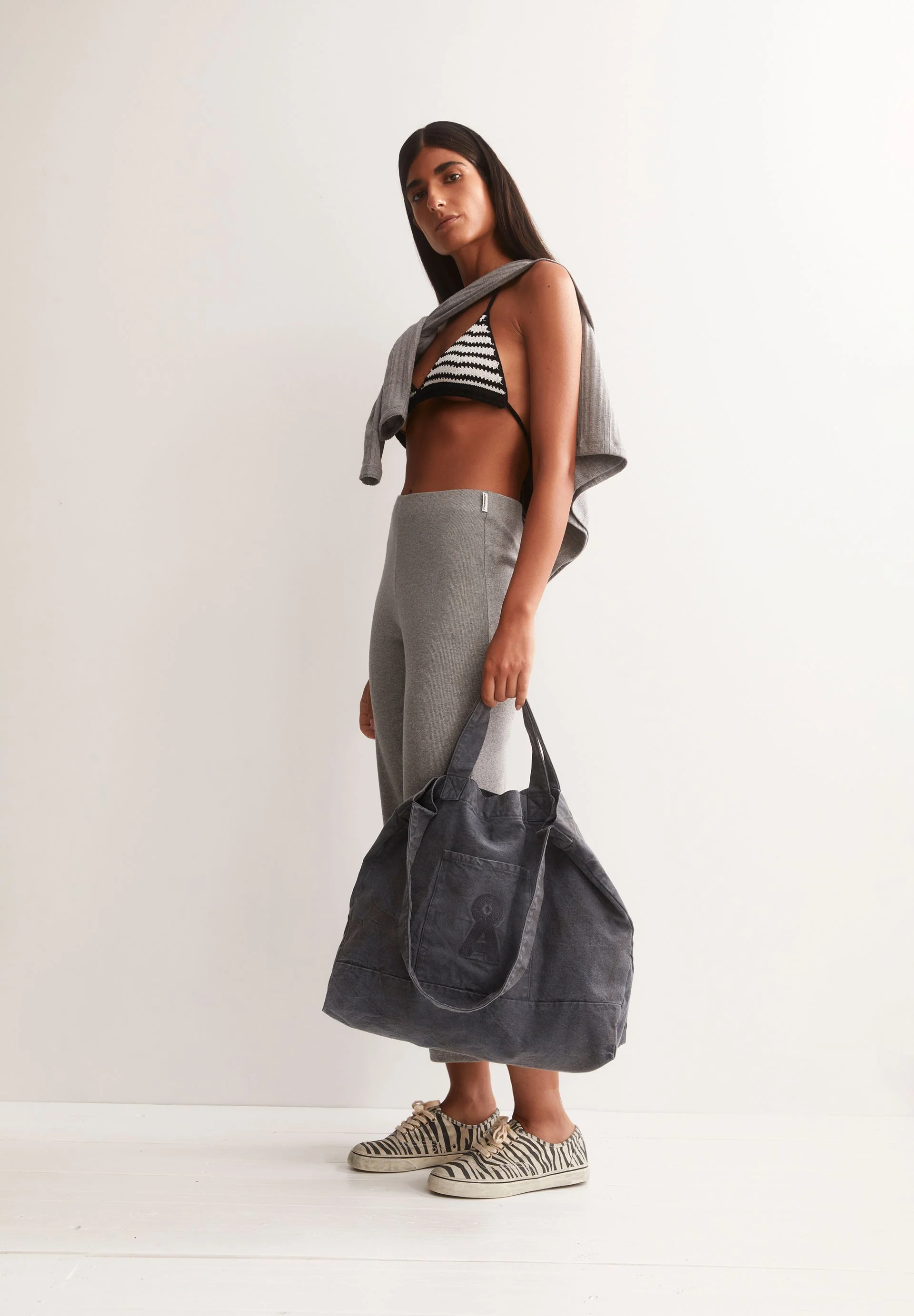 NIANAA RIPP-HOSE | silver melange - Image 4