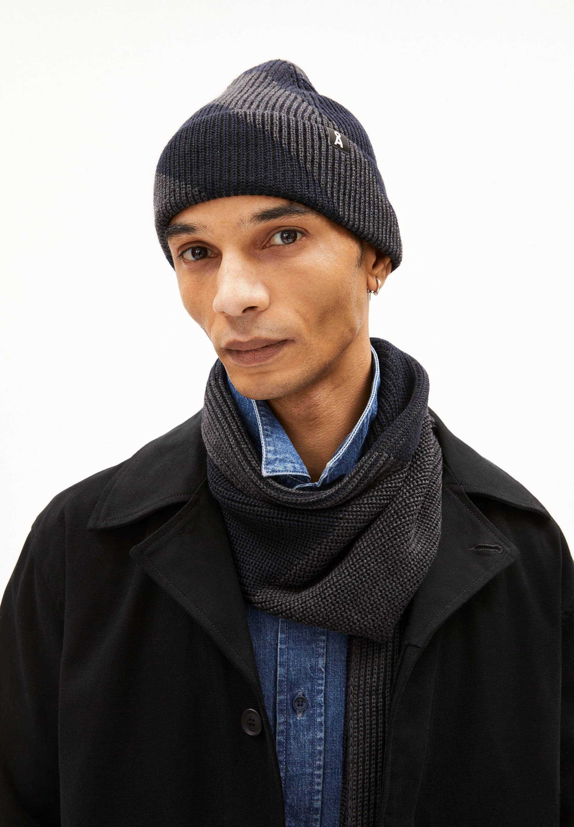 NILDAAO WOOL STRIPES | night sky melange-steel melange - Image 3