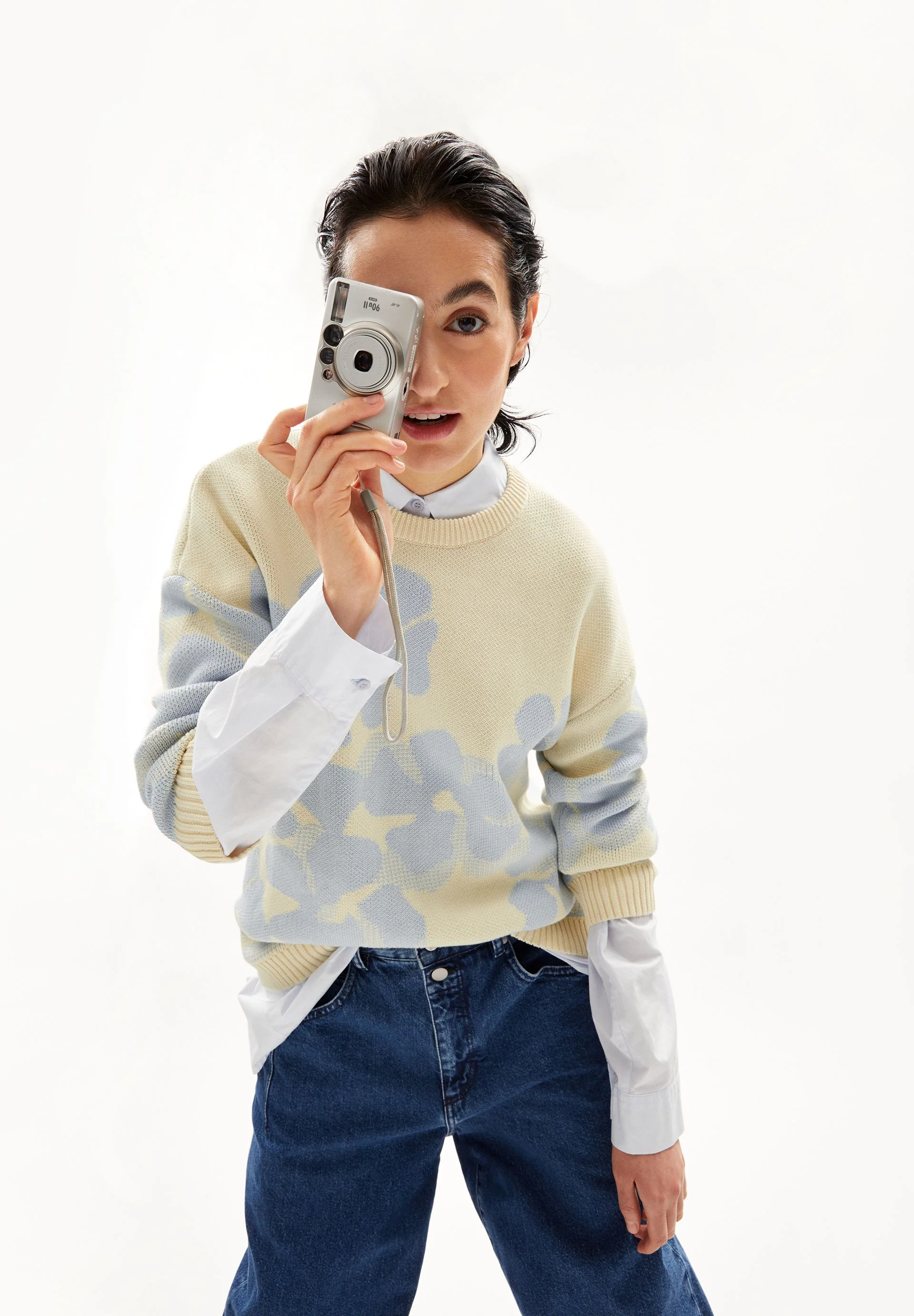 OLESSYAA AQUA FLORAL | oatmilk-morning sky - Image 4