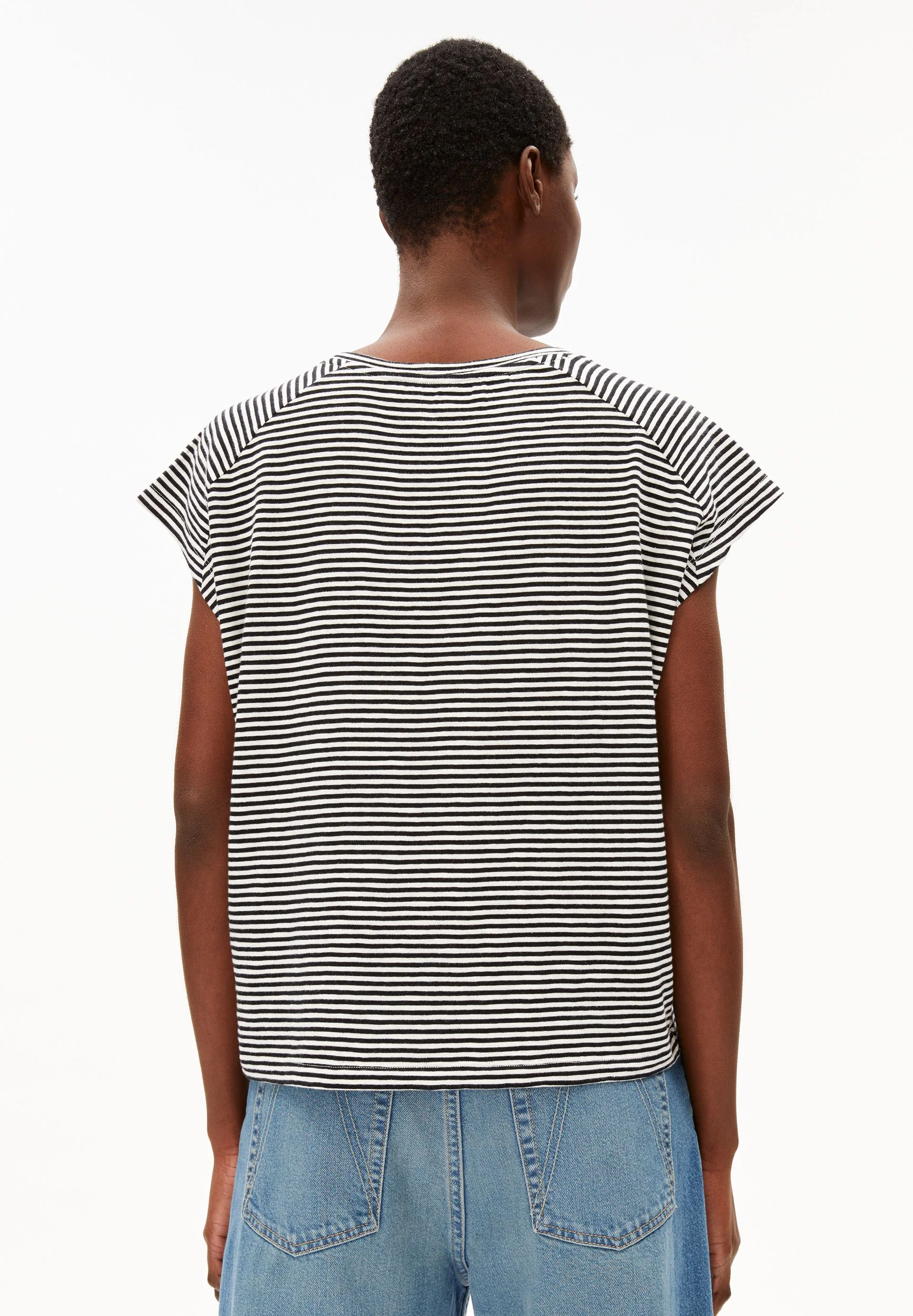 ONELIAA LOVELY STRIPES T-SHIRT | black-oatmilk - Image 2