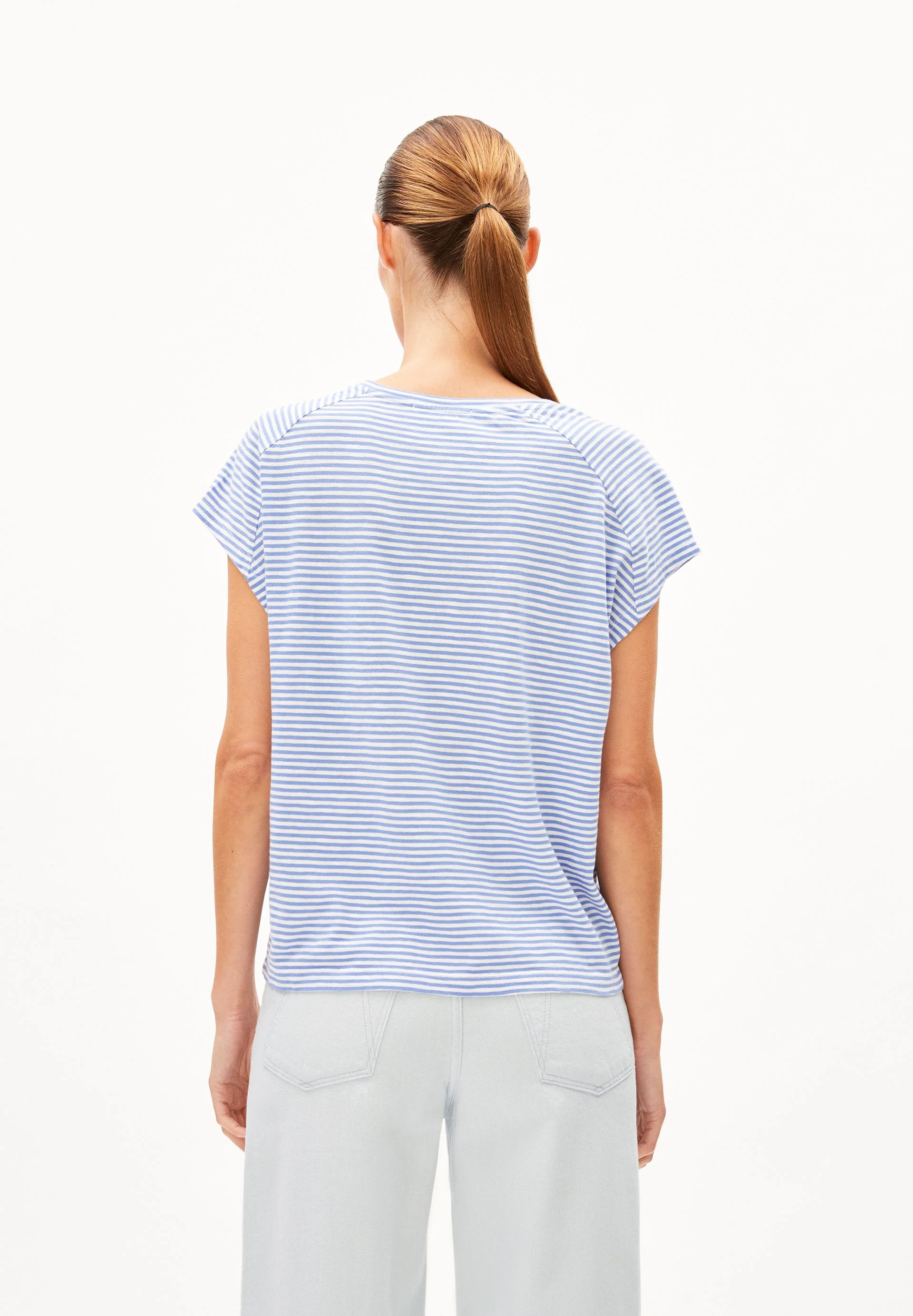 ONELIAA LOVELY STRIPES T-SHIRT | blue bloom-oatmilk - Image 2