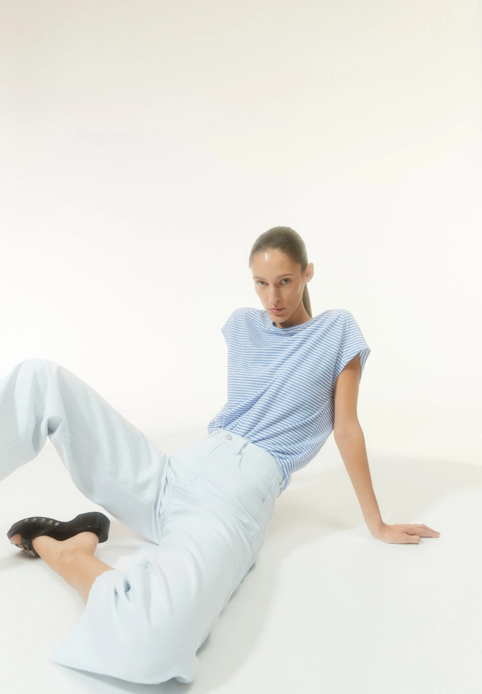 ONELIAA LOVELY STRIPES T-SHIRT | blue bloom-oatmilk - Image 4