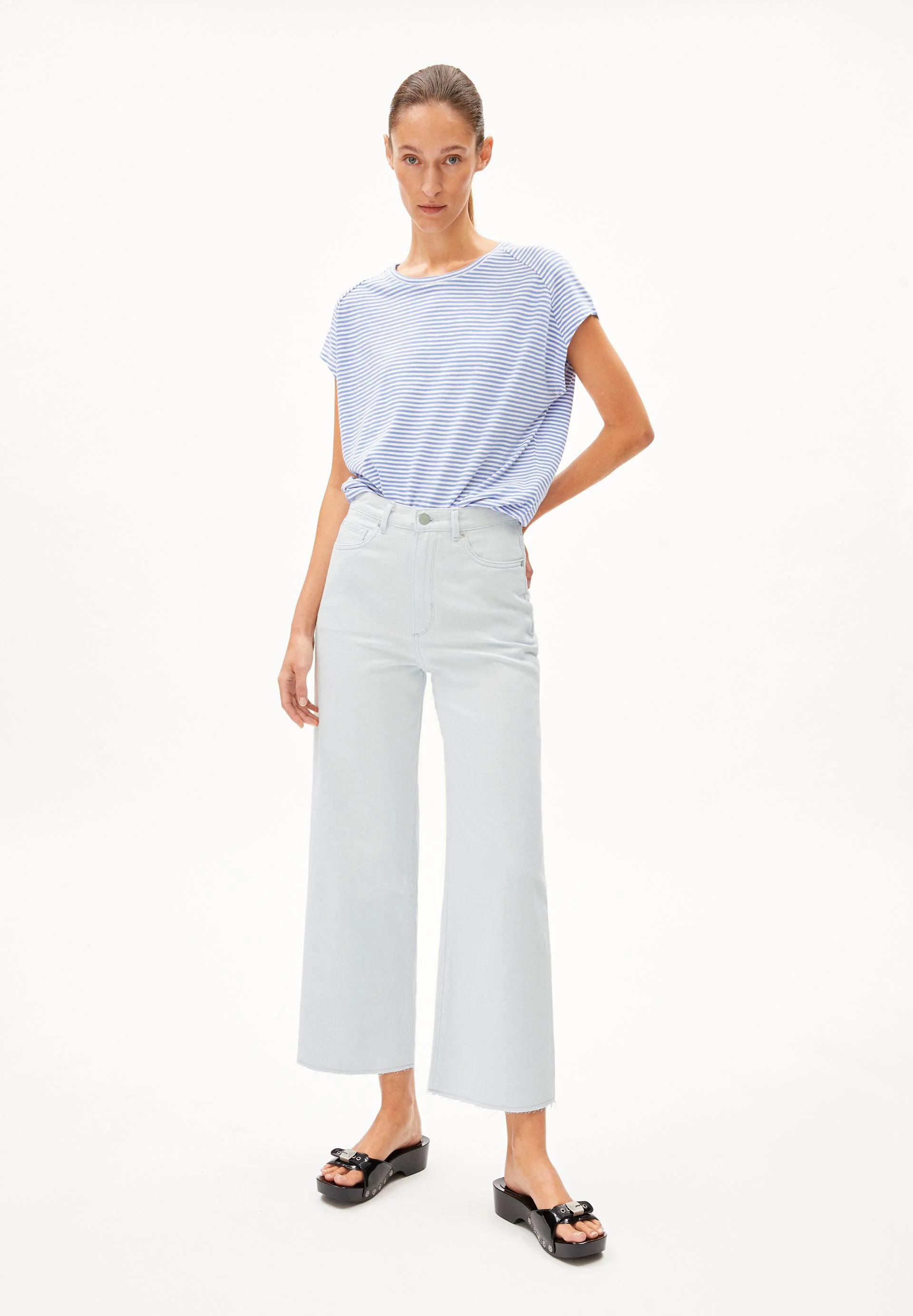 ONELIAA LOVELY STRIPES T-SHIRT | blue bloom-oatmilk - Image 5