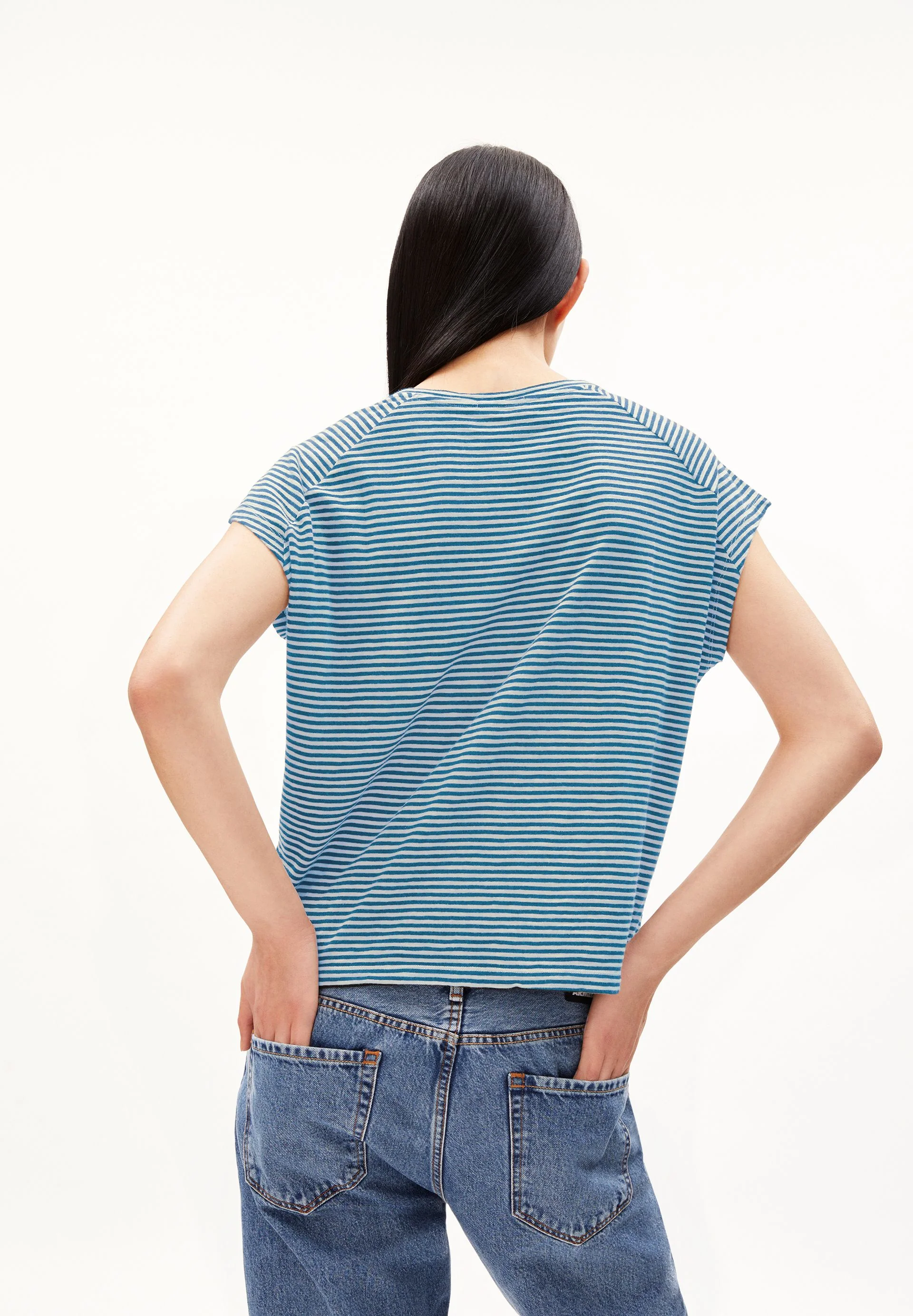 ONELIAA LOVELY STRIPES T-SHIRT | blueniverse-light desert - Image 3