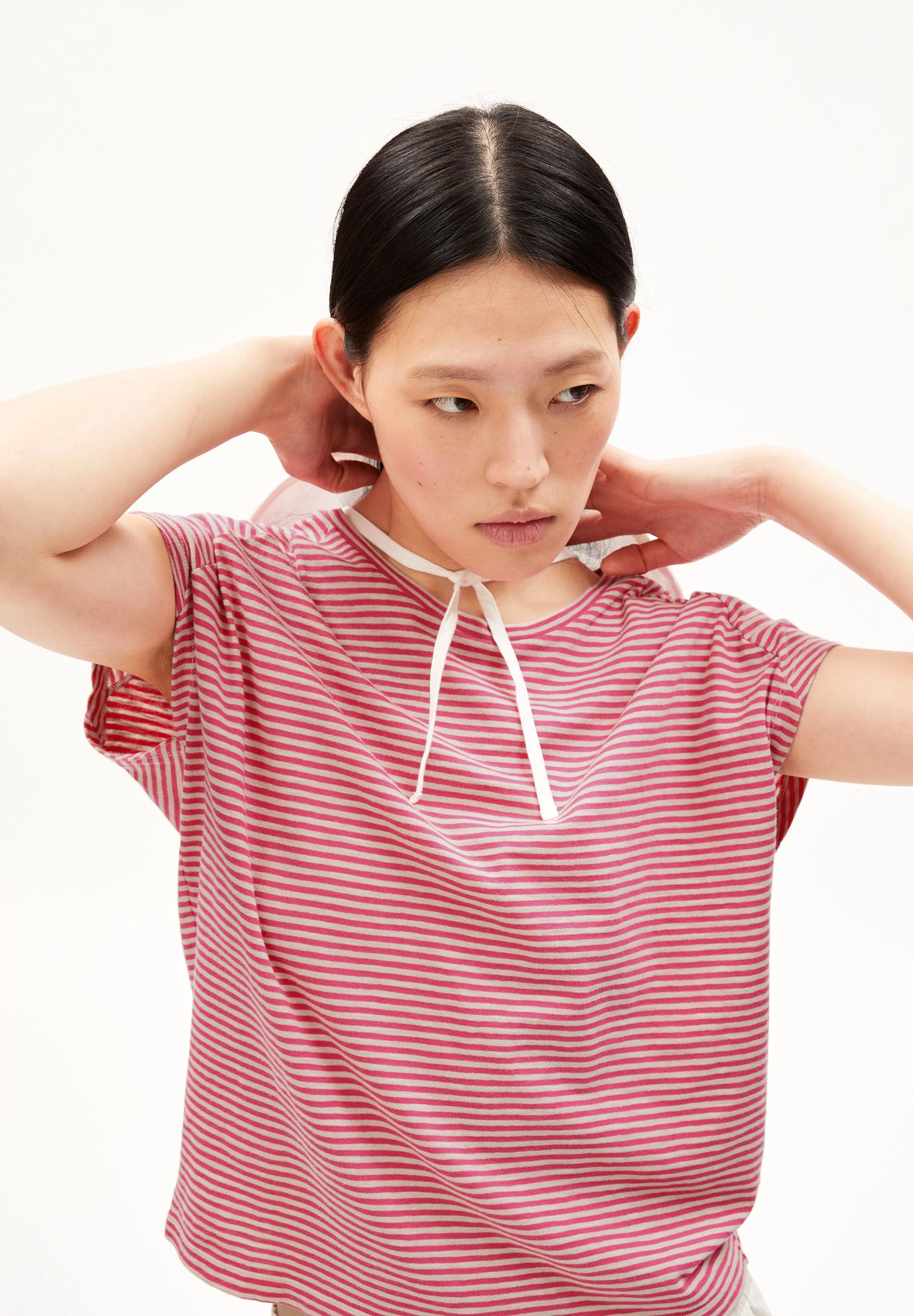 ONELIAA LOVELY STRIPES T-SHIRT | bright raspberry-light desert - Image 3