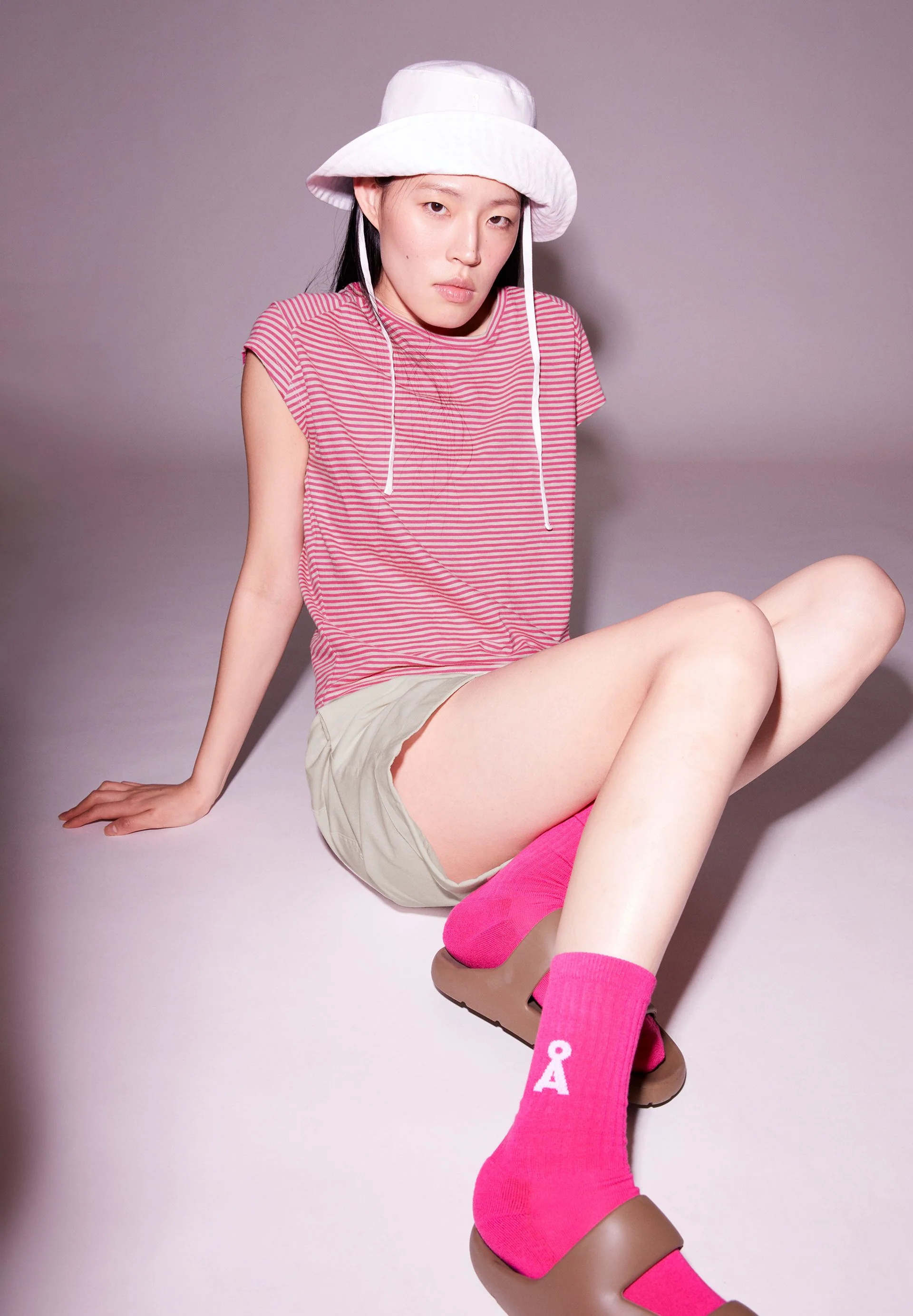 ONELIAA LOVELY STRIPES T-SHIRT | bright raspberry-light desert - Image 4