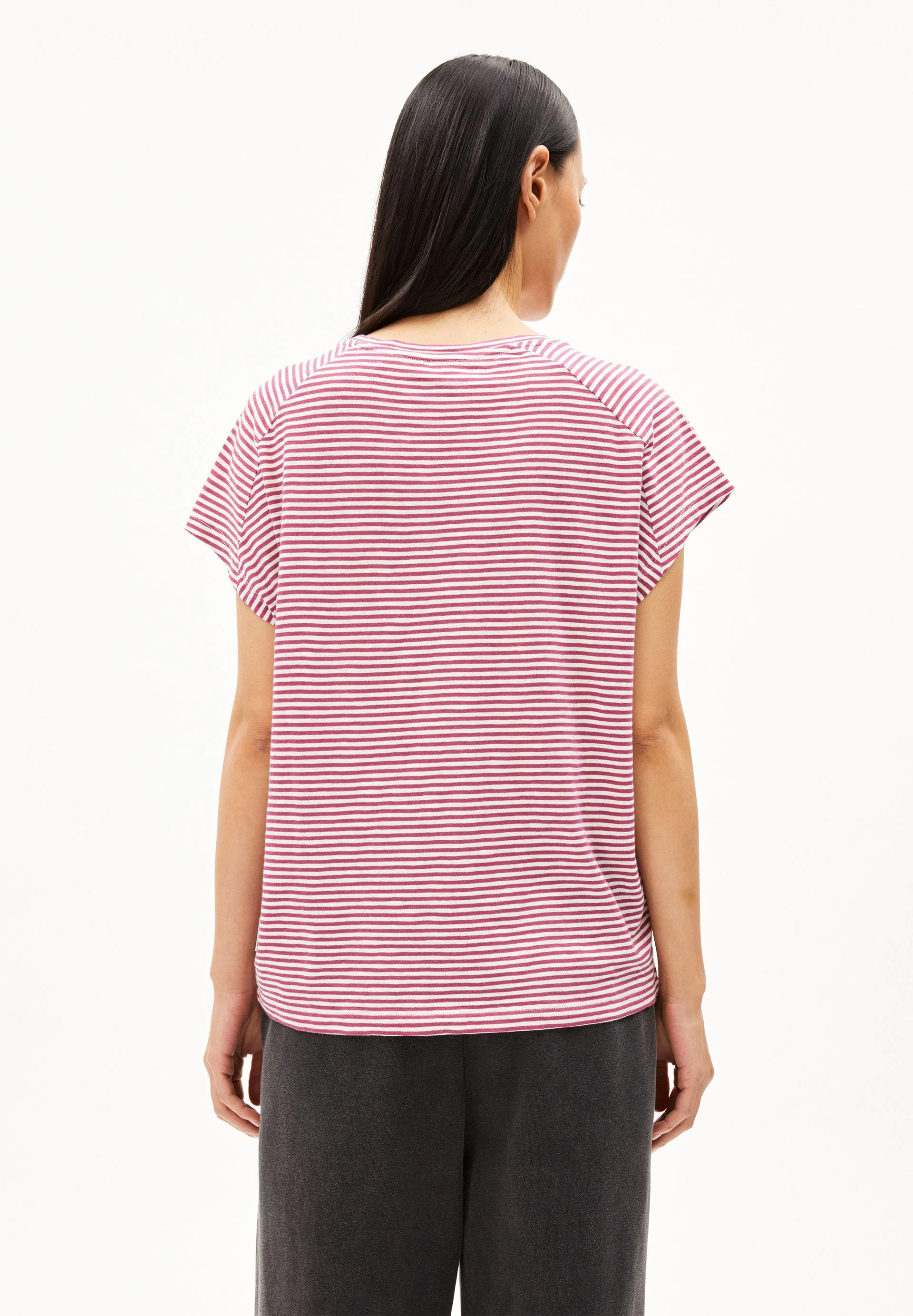 ONELIAA LOVELY STRIPES T-SHIRT | crushed berry-oatmilk - Image 2