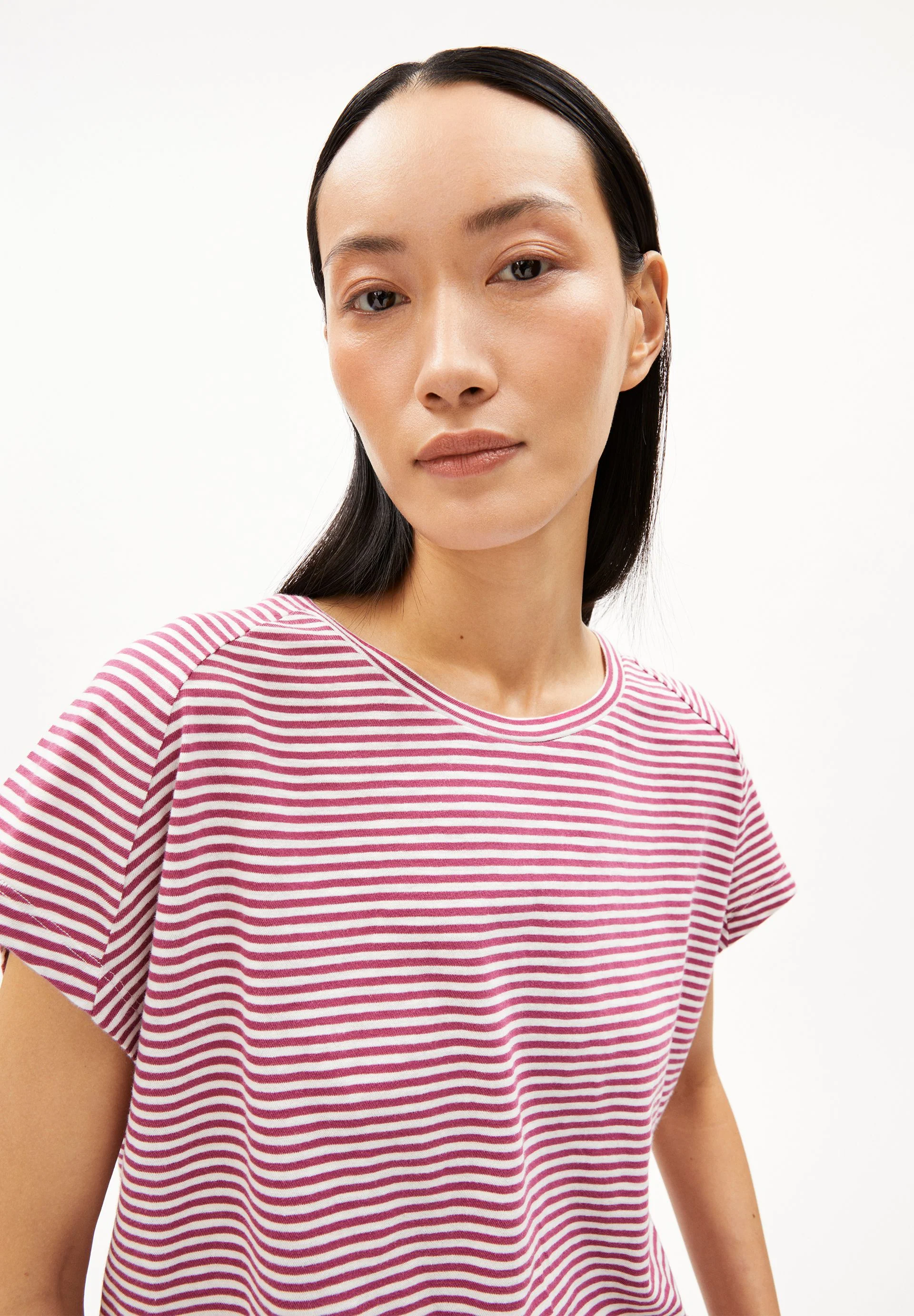 ONELIAA LOVELY STRIPES T-SHIRT | crushed berry-oatmilk - Image 3