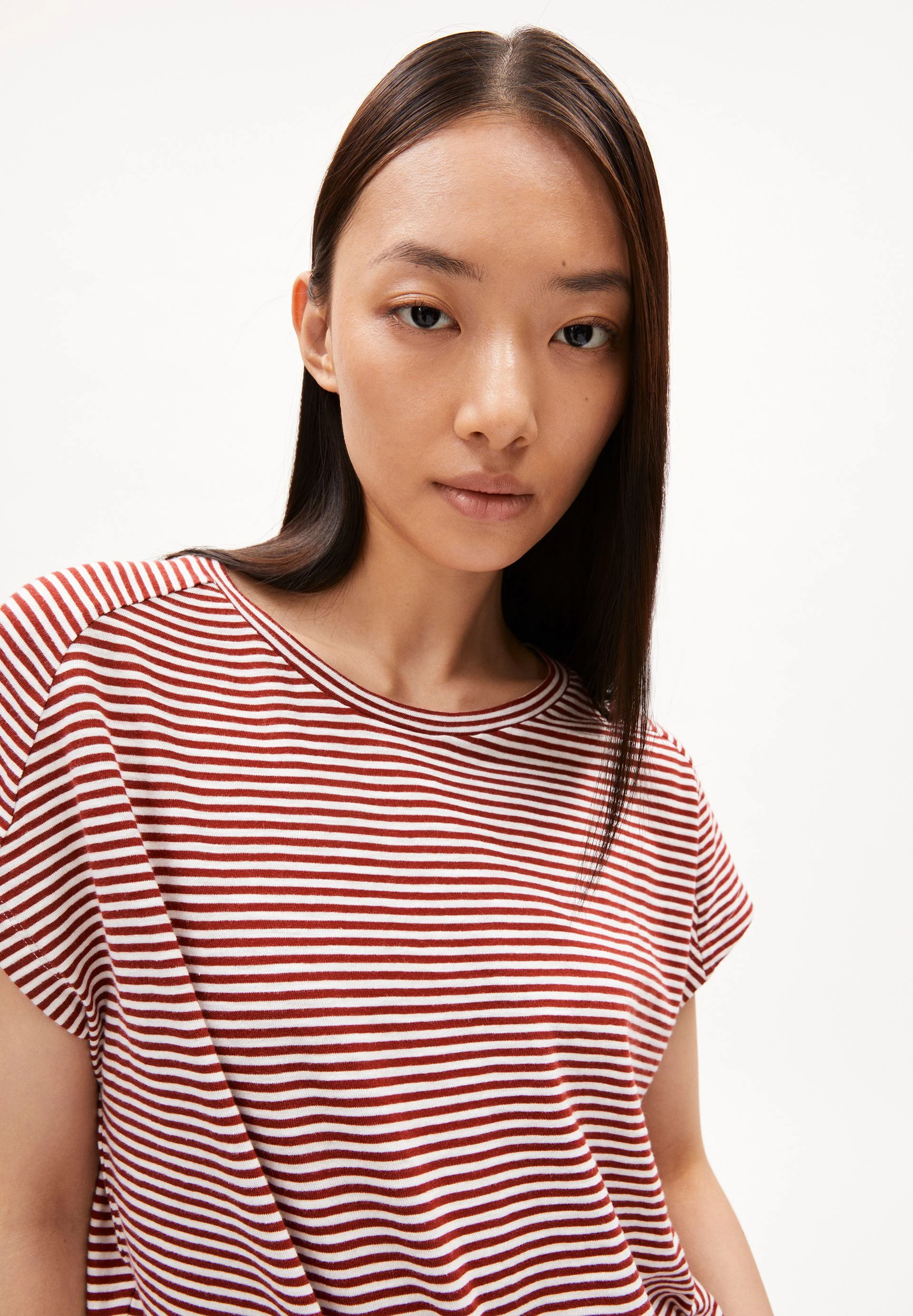ONELIAA LOVELY STRIPES T-SHIRT | dark crimson-oatmilk - Image 3