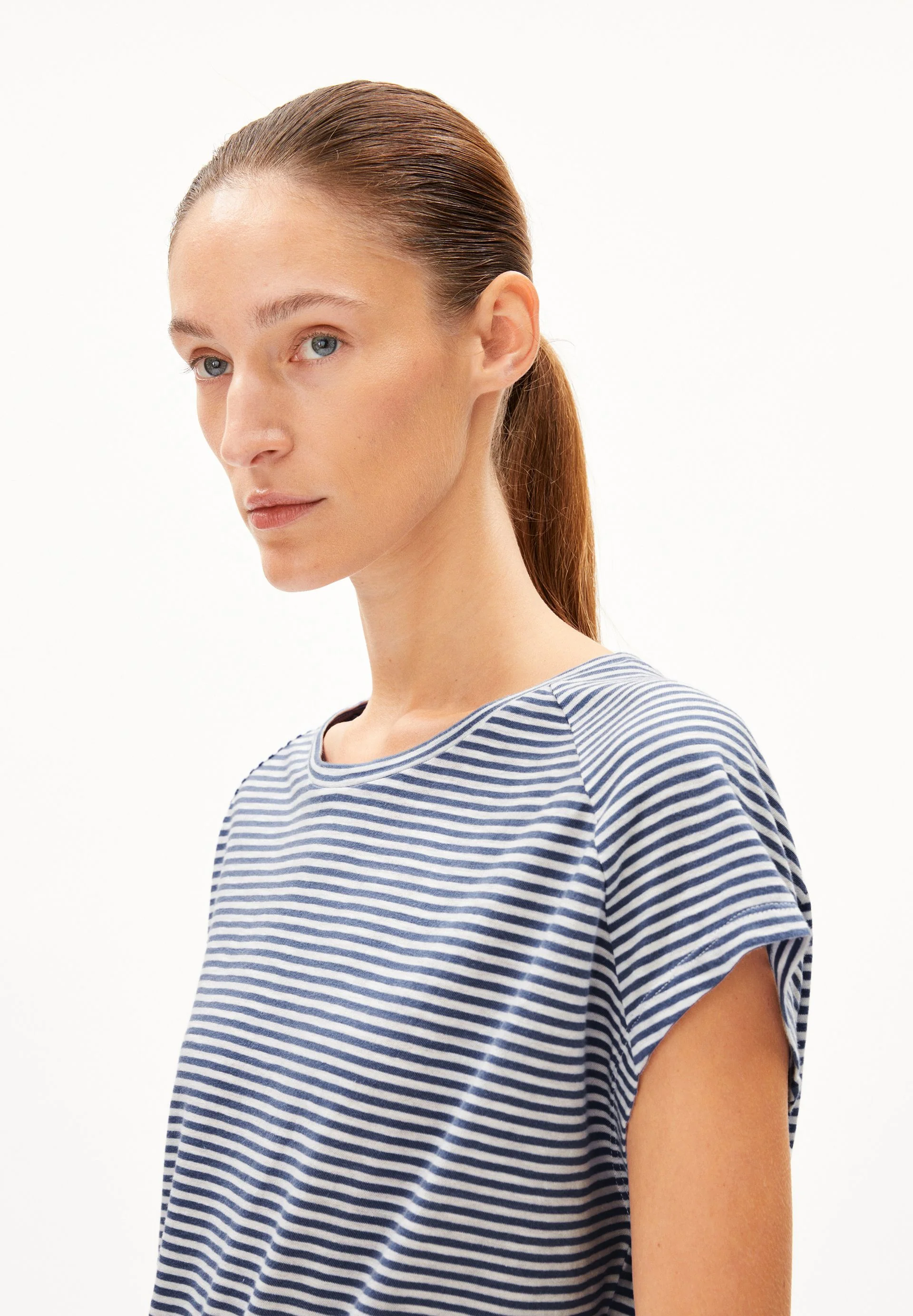 ONELIAA LOVELY STRIPES T-SHIRT | faded indigo-oatmilk - Image 3